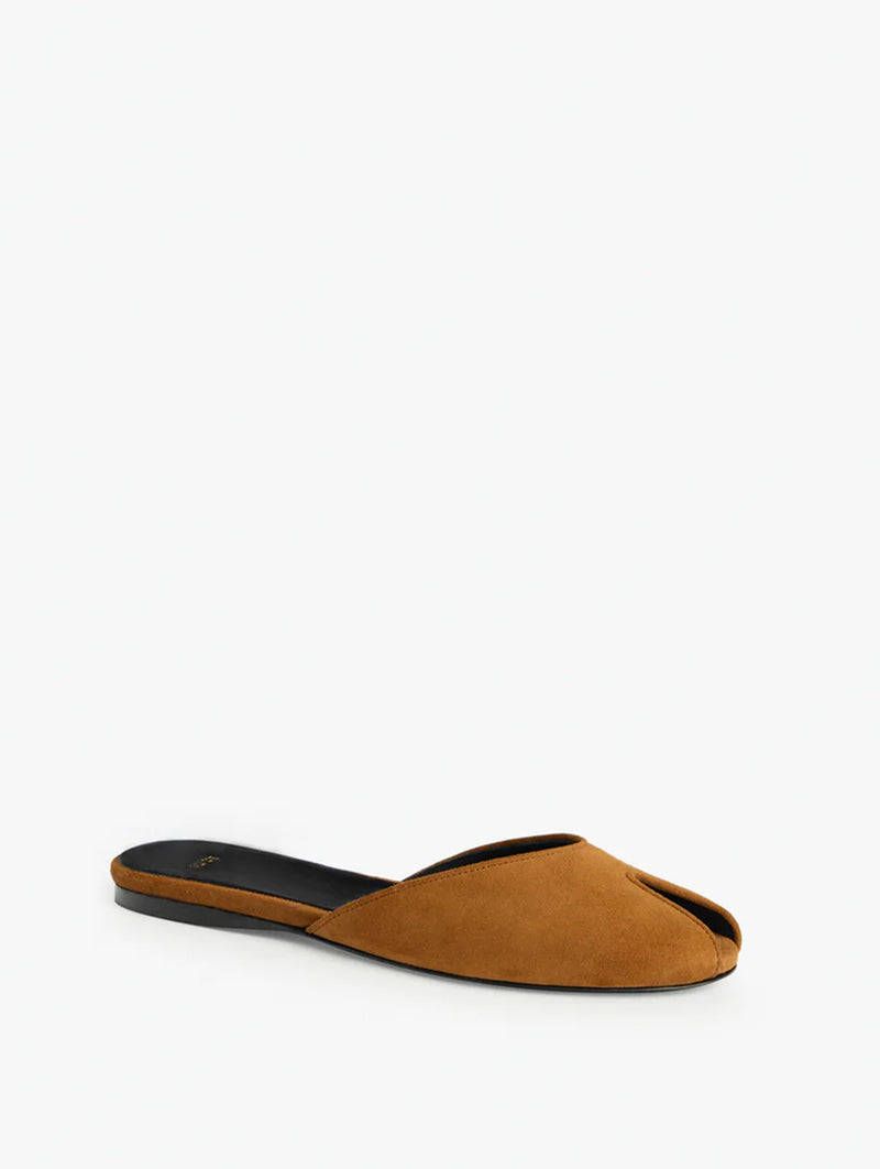 Date Flat in Tan Nubuck Leather