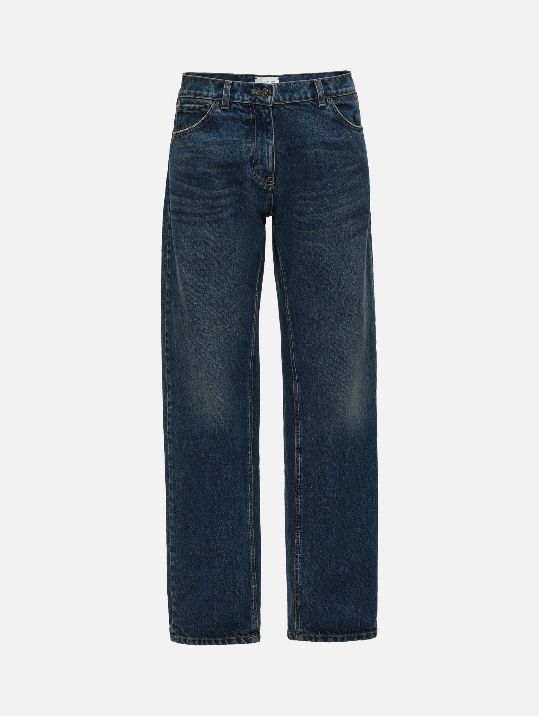 Denim Straight-leg Jeans in Dark Blue
