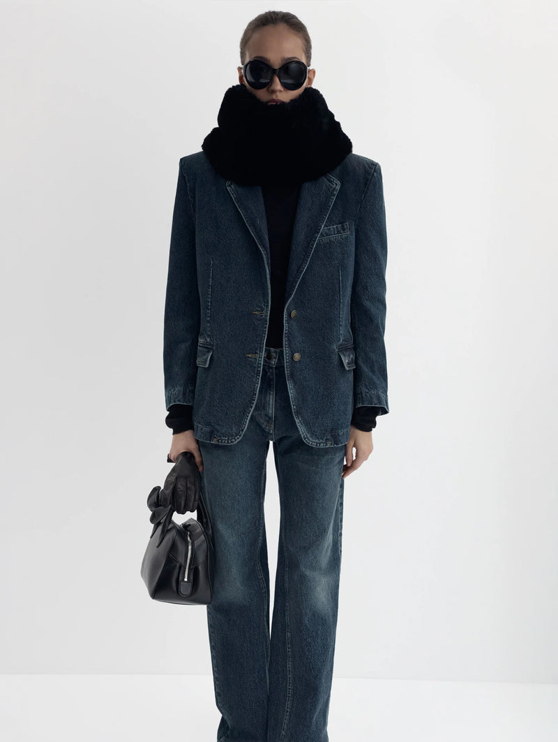 Denim Straight-leg Jeans in Dark Blue