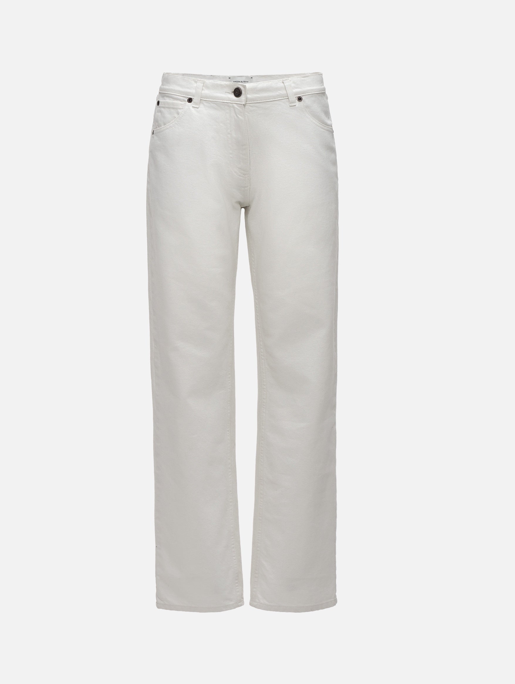 Denim Straight-leg Jeans in Cream
