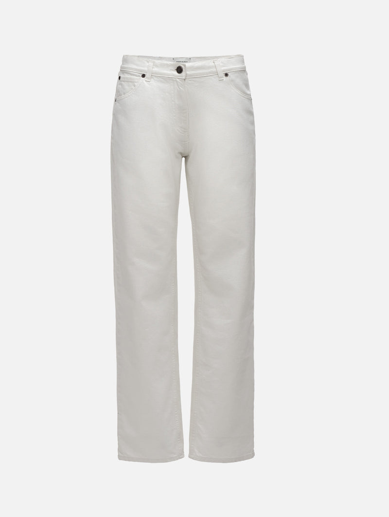 Denim Straight-leg Jeans in Cream