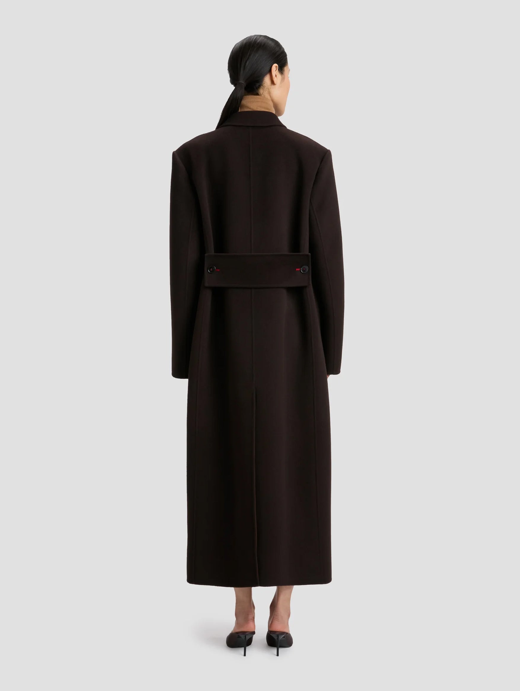 Double Faced Overcoat in Dark Chocolate and Coco