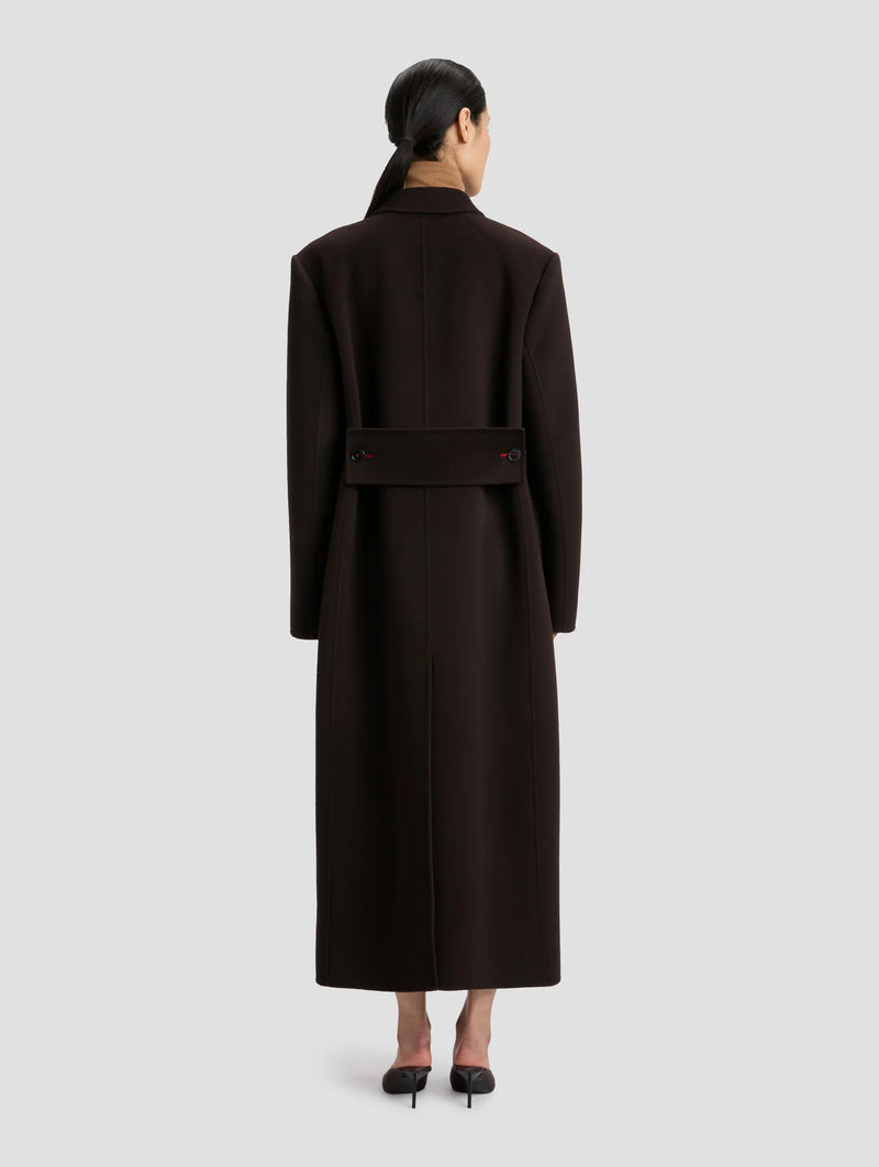 Double Faced Overcoat in Dark Chocolate and Coco