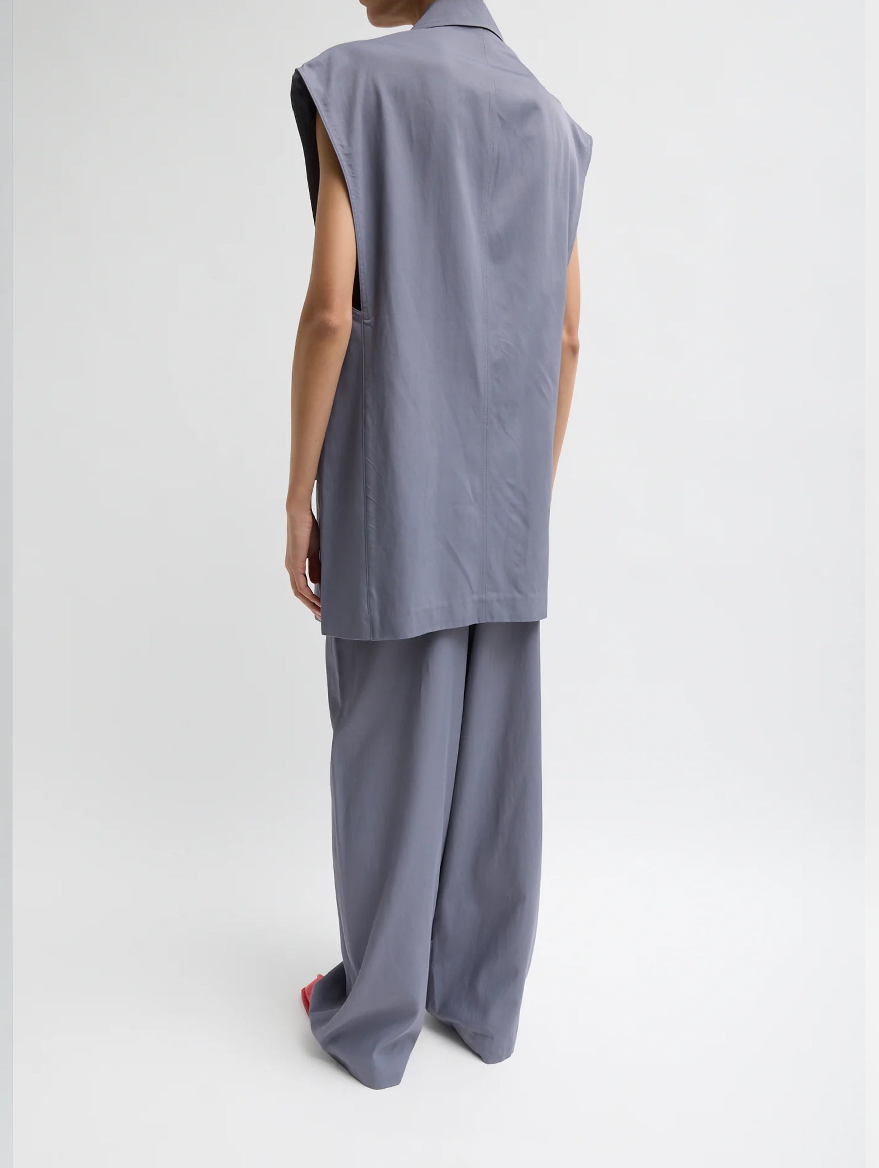 Drapey Suiting Oversized Double Breasted Vest in Deep Violet