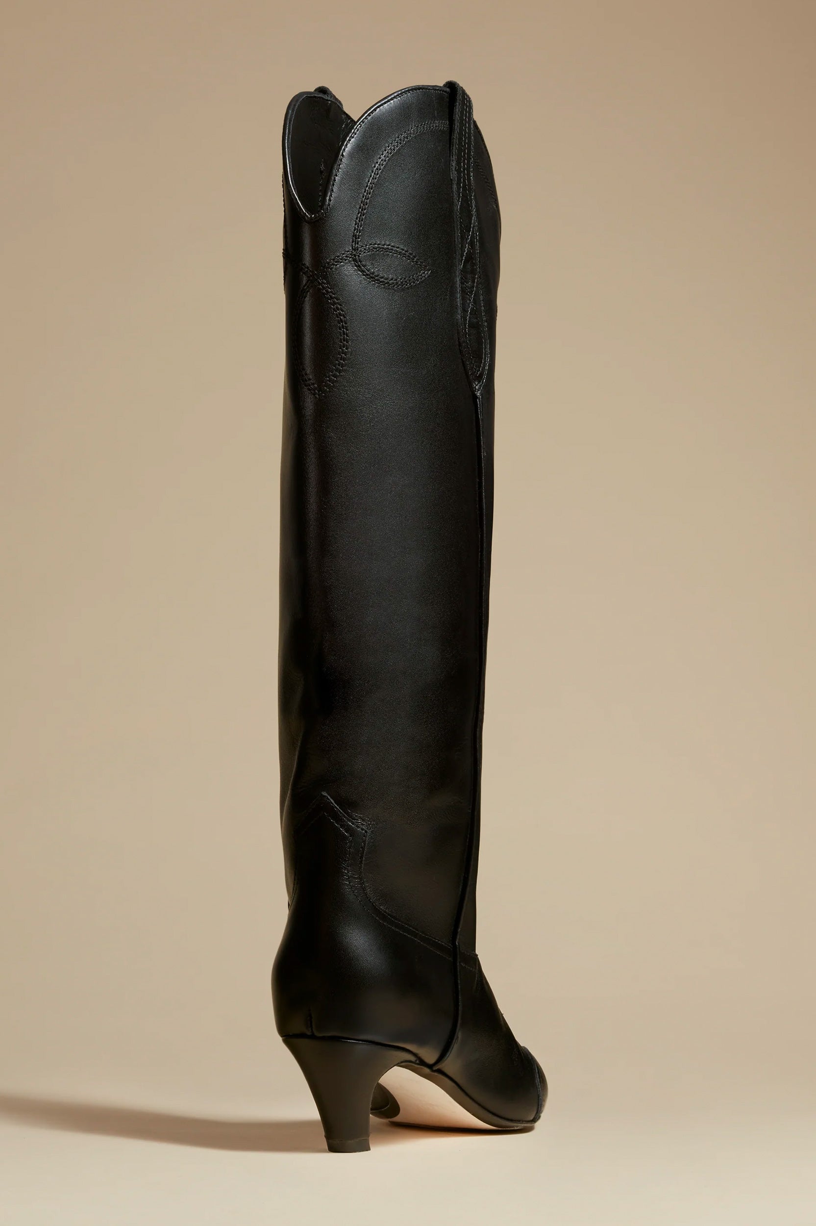 Dallas Knee High Boot in Black Leather