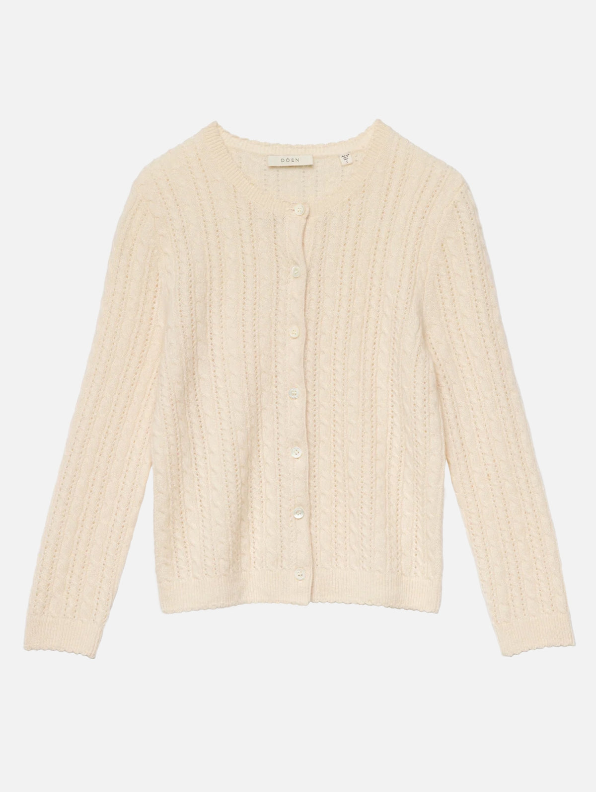 Danae Cashmere Cable Cardigan in Dogwood