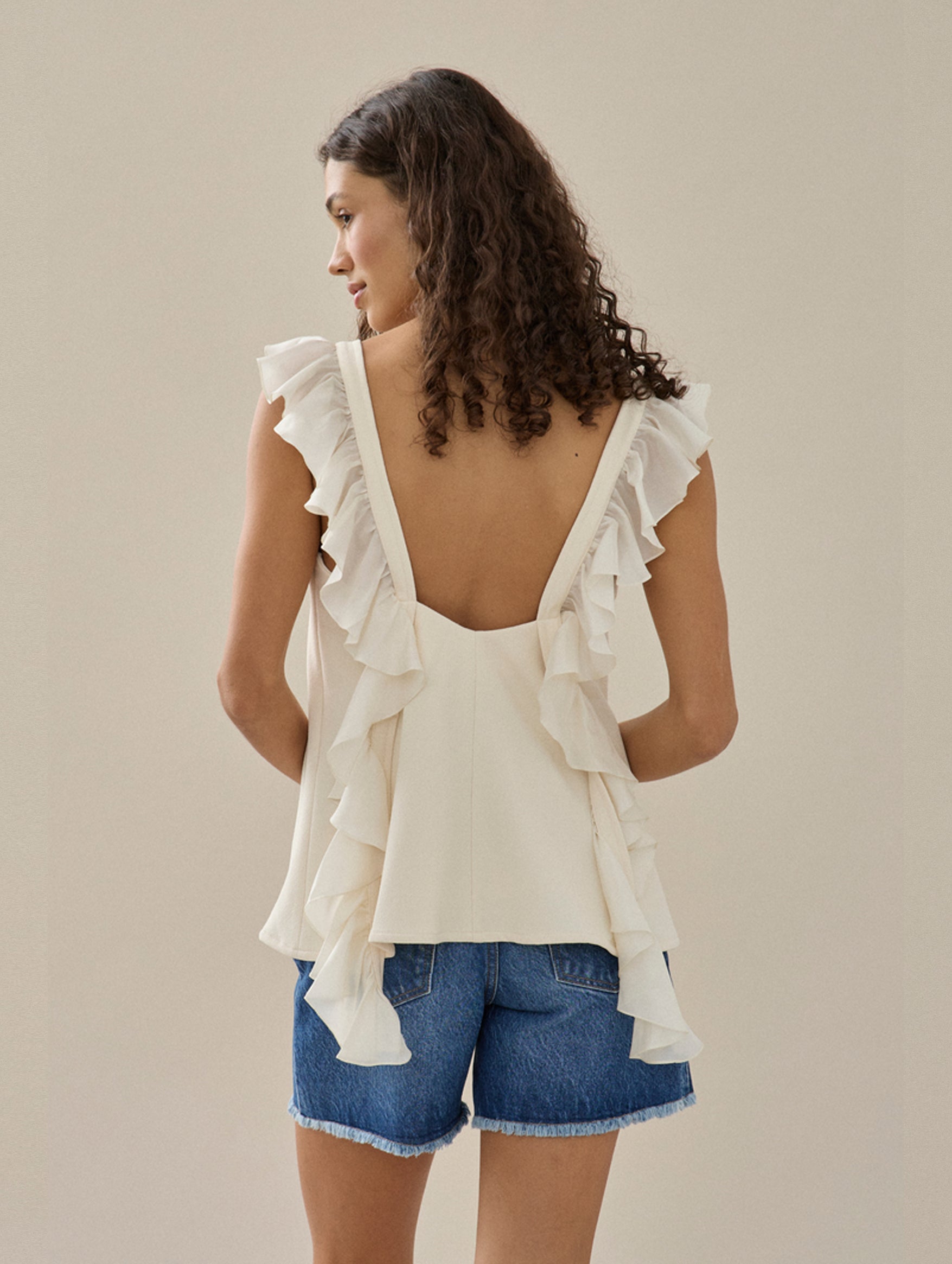 Dancing In The Sky Top in Ivory