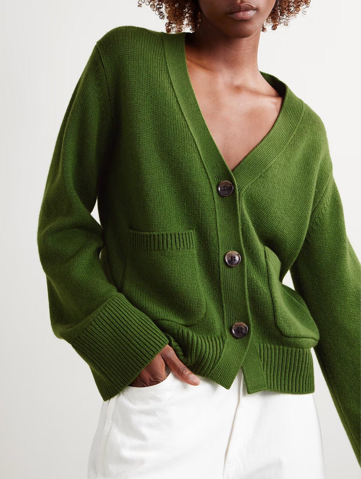 Danni Cashmere Cardigan in Matcha