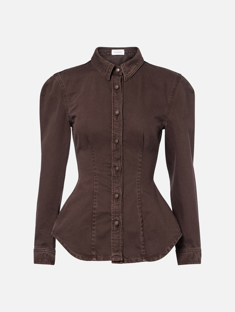 Denim Shirt in Brown