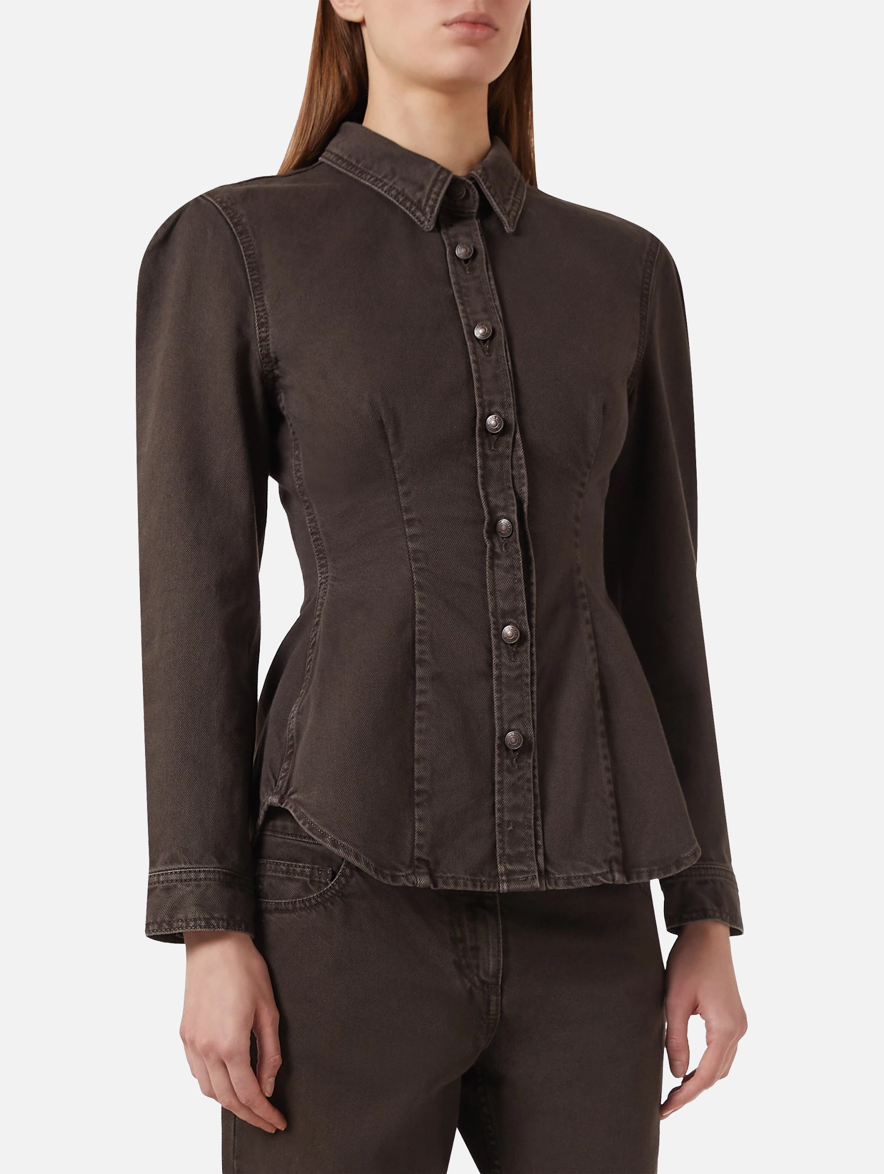 Denim Shirt in Brown