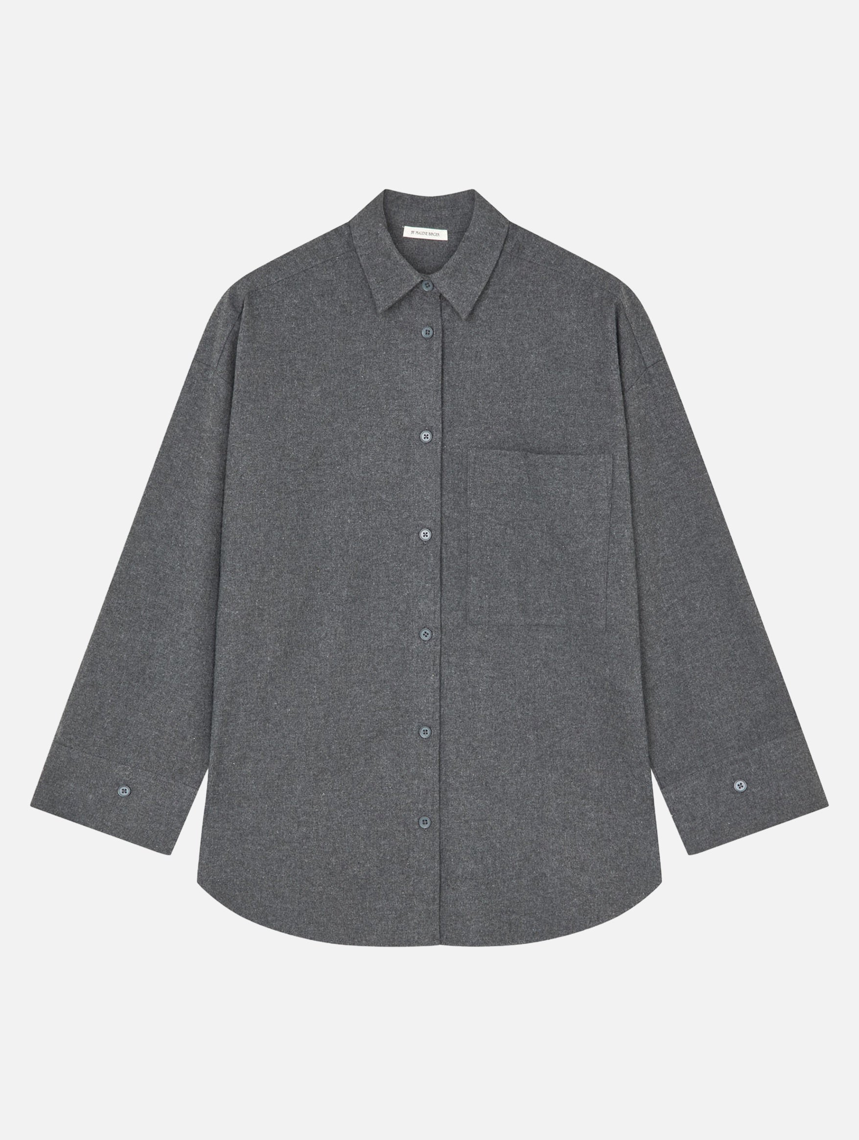 Derris Flannel Shirt in Dark Grey Melange
