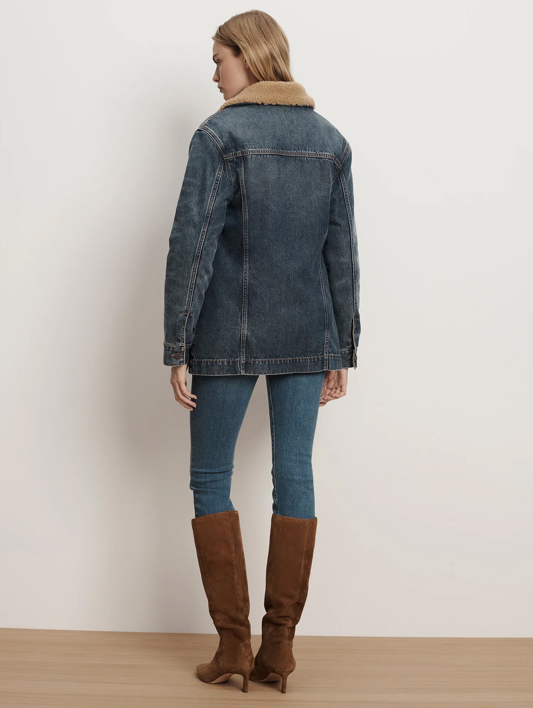 Donna Sherpa Denim Jacket in City Lights
