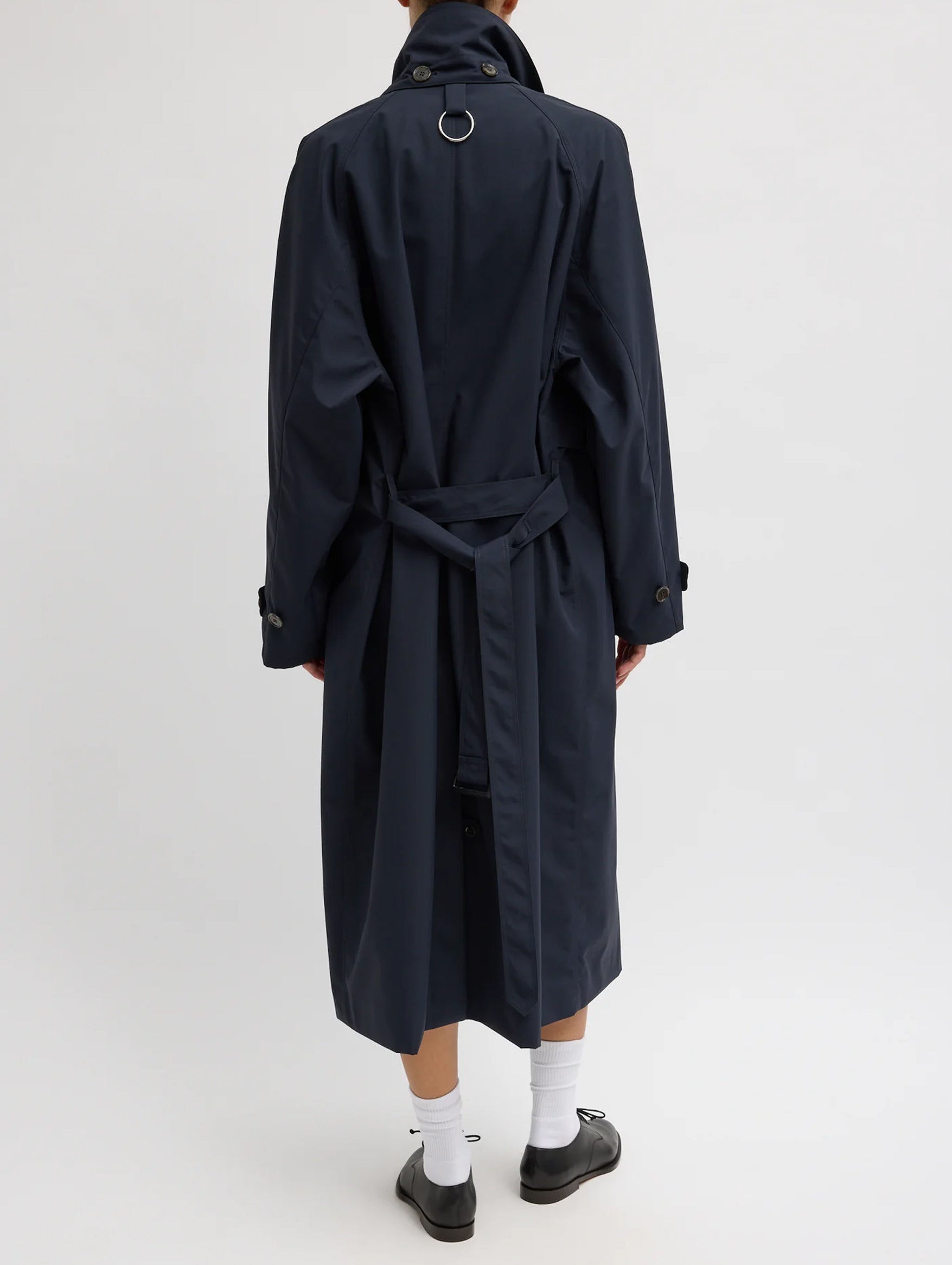 Double Collar Frank Trench in Navy