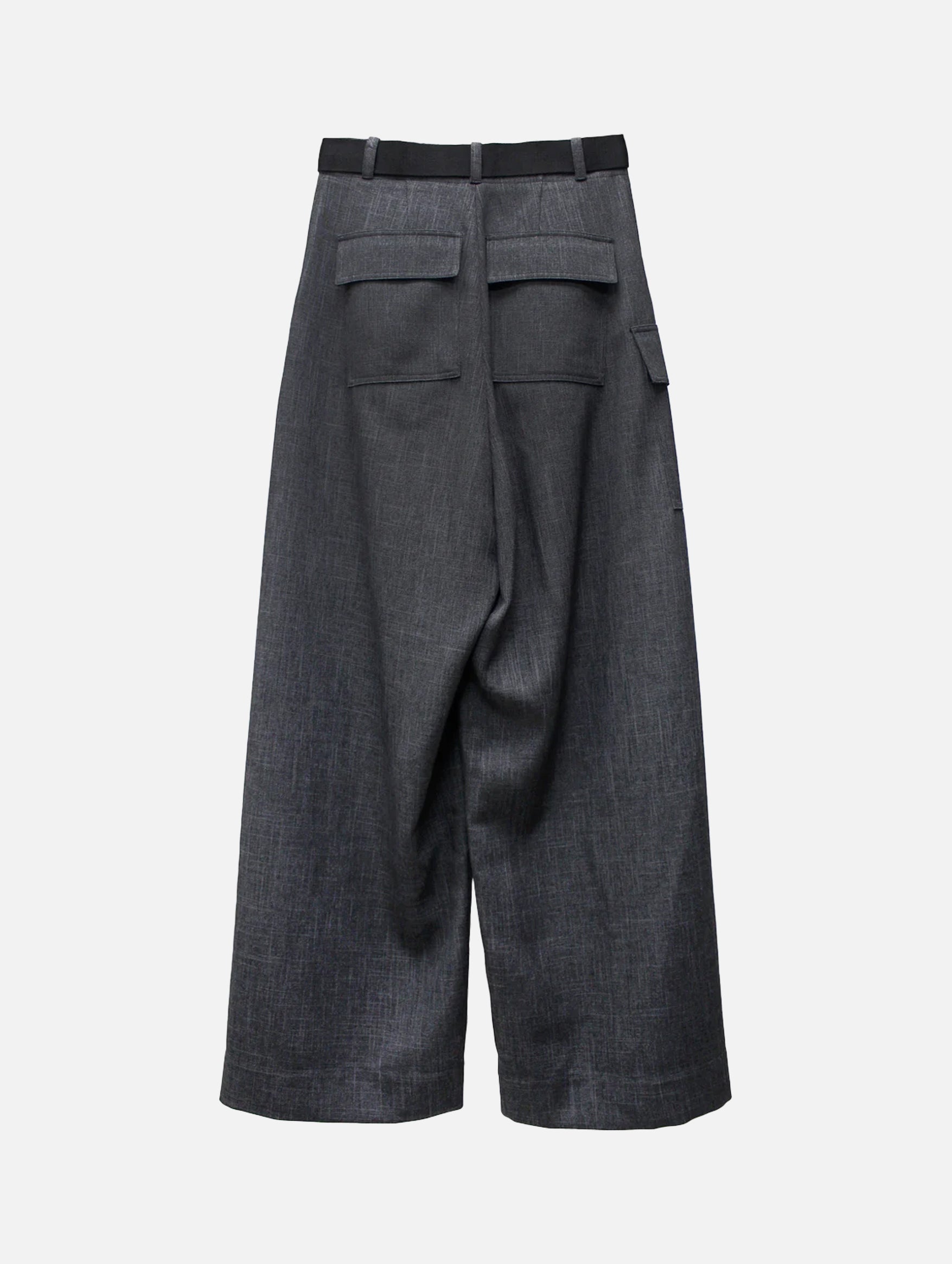 Double Twisted Cargo Pants in Melange Black