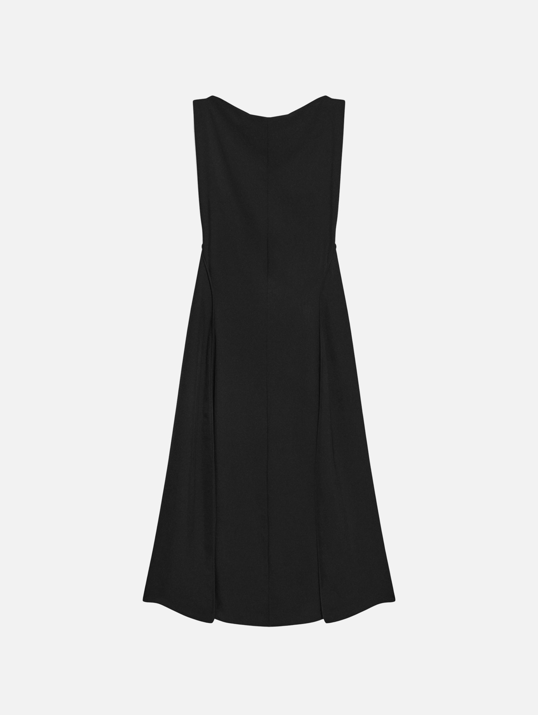 Draped Midi Dress in Black