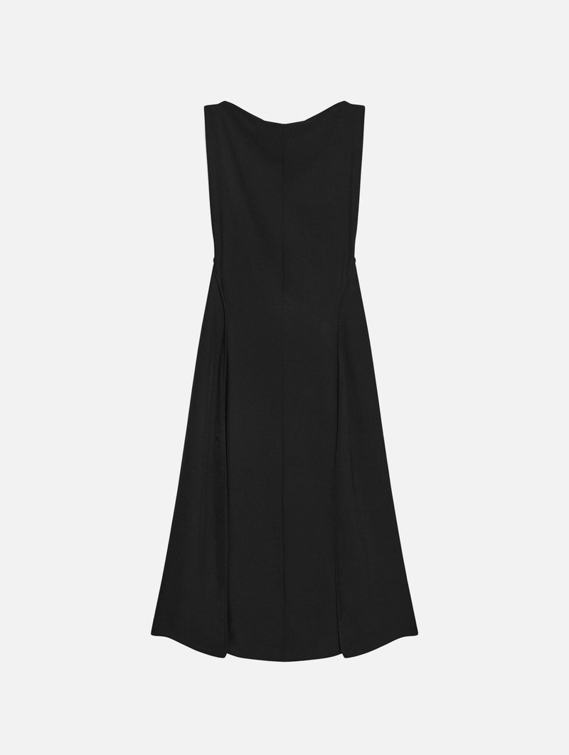 Draped Midi Dress in Black