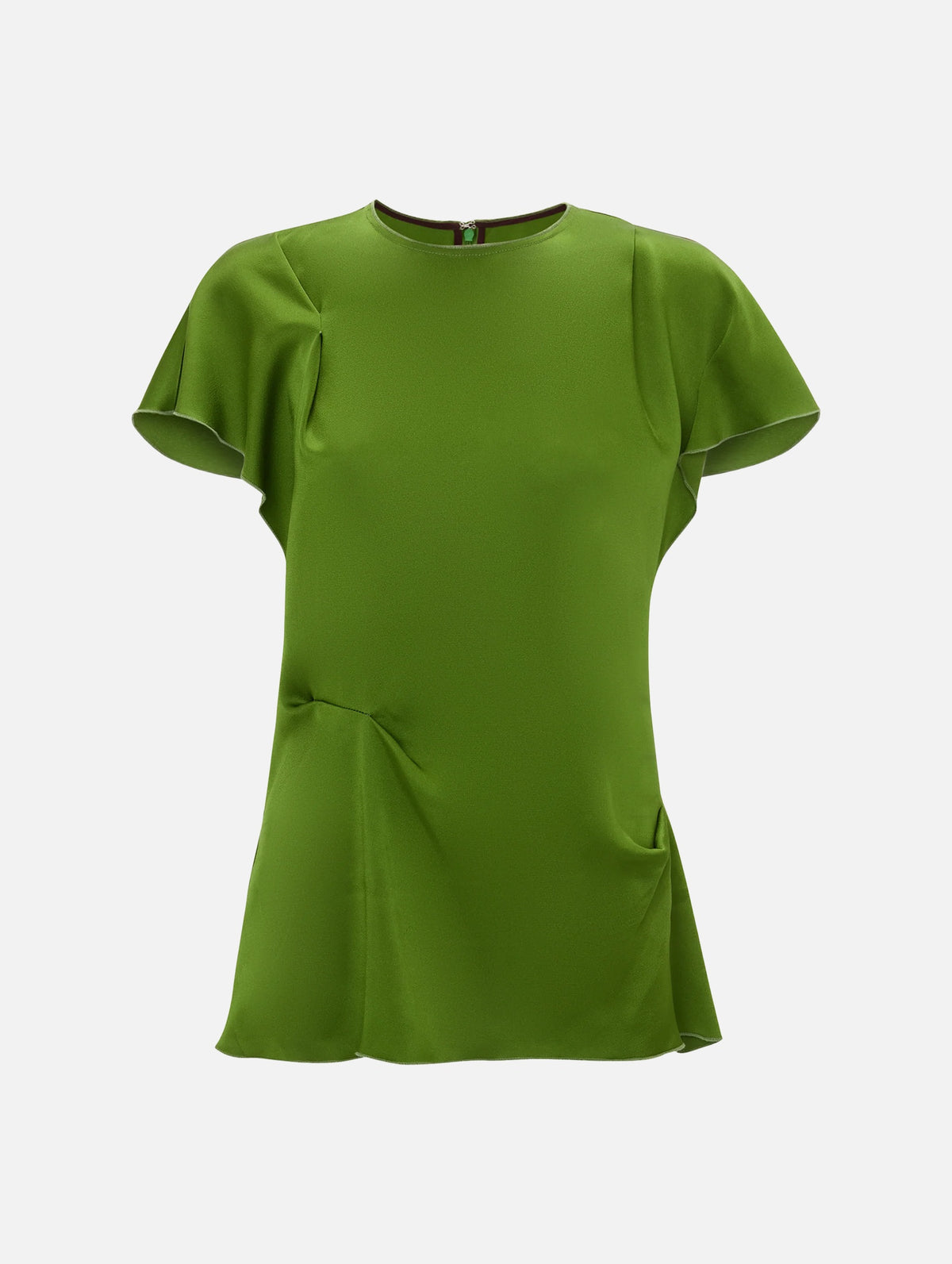 Draped Pleat Detail Top In Algae