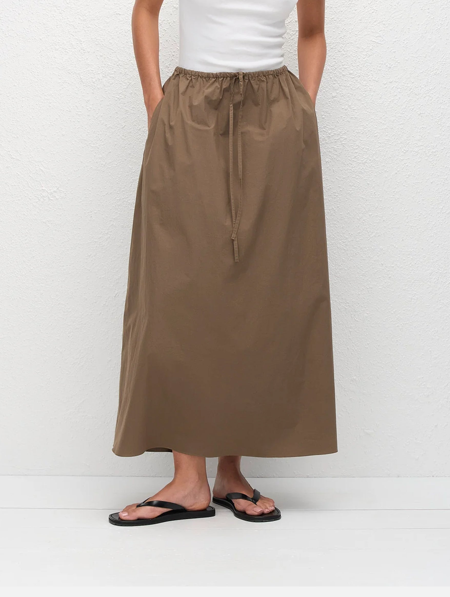 Drawcord Skirt in Birch
