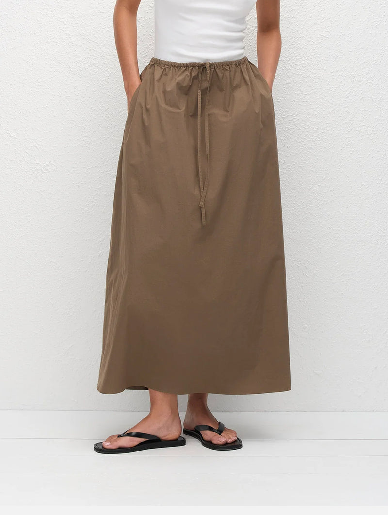 Drawcord Skirt in Birch