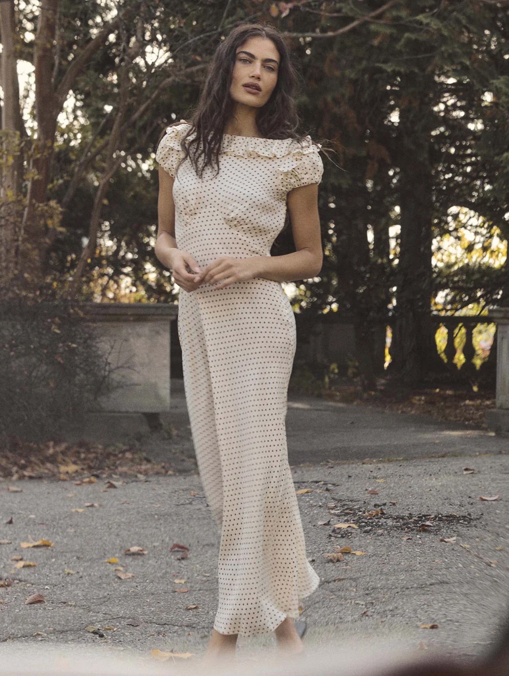 Emerence Dress in Crème Portia Dot