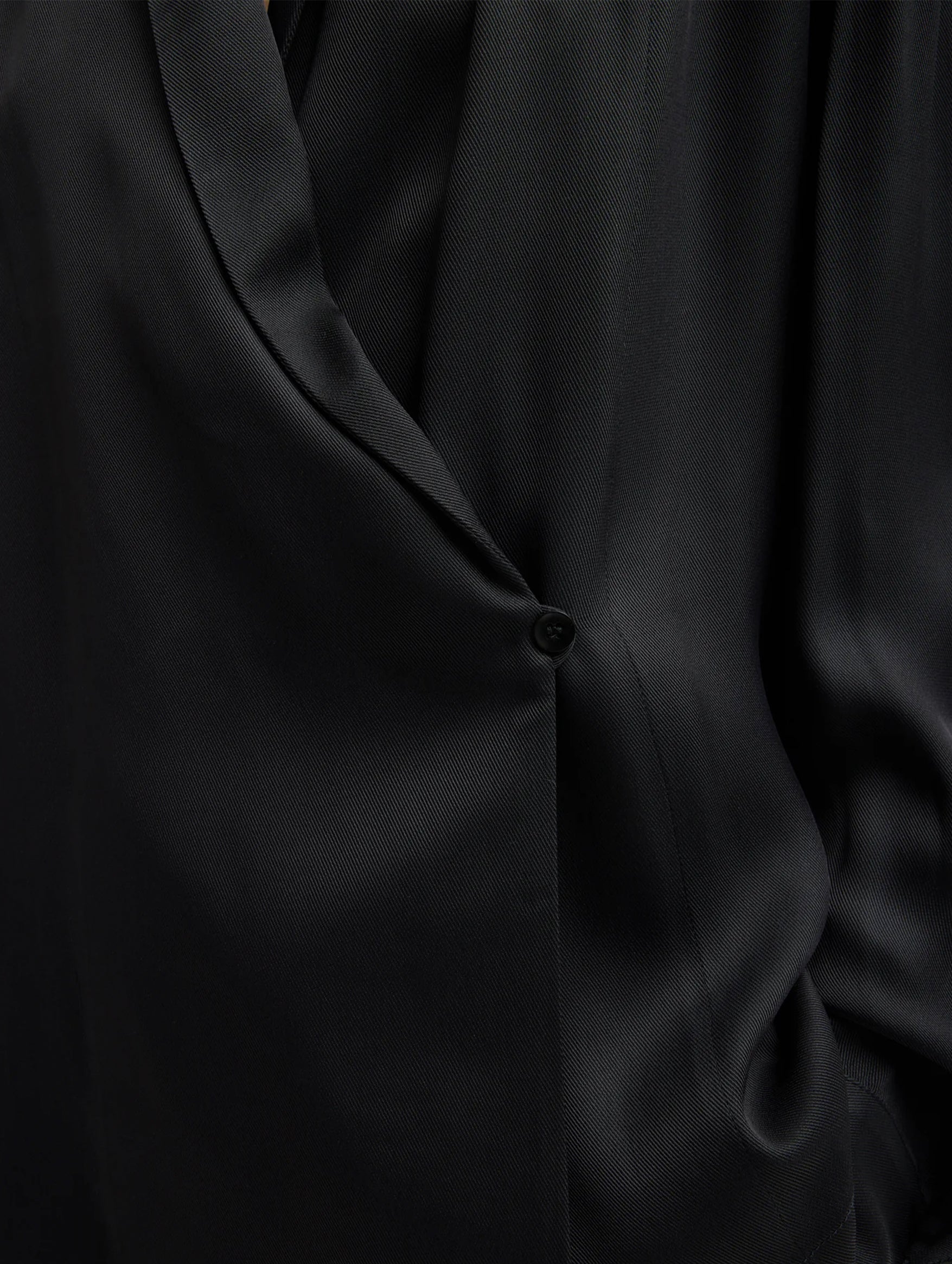 Eco Acetate Viscose Wrap Shirt Jacket in Black