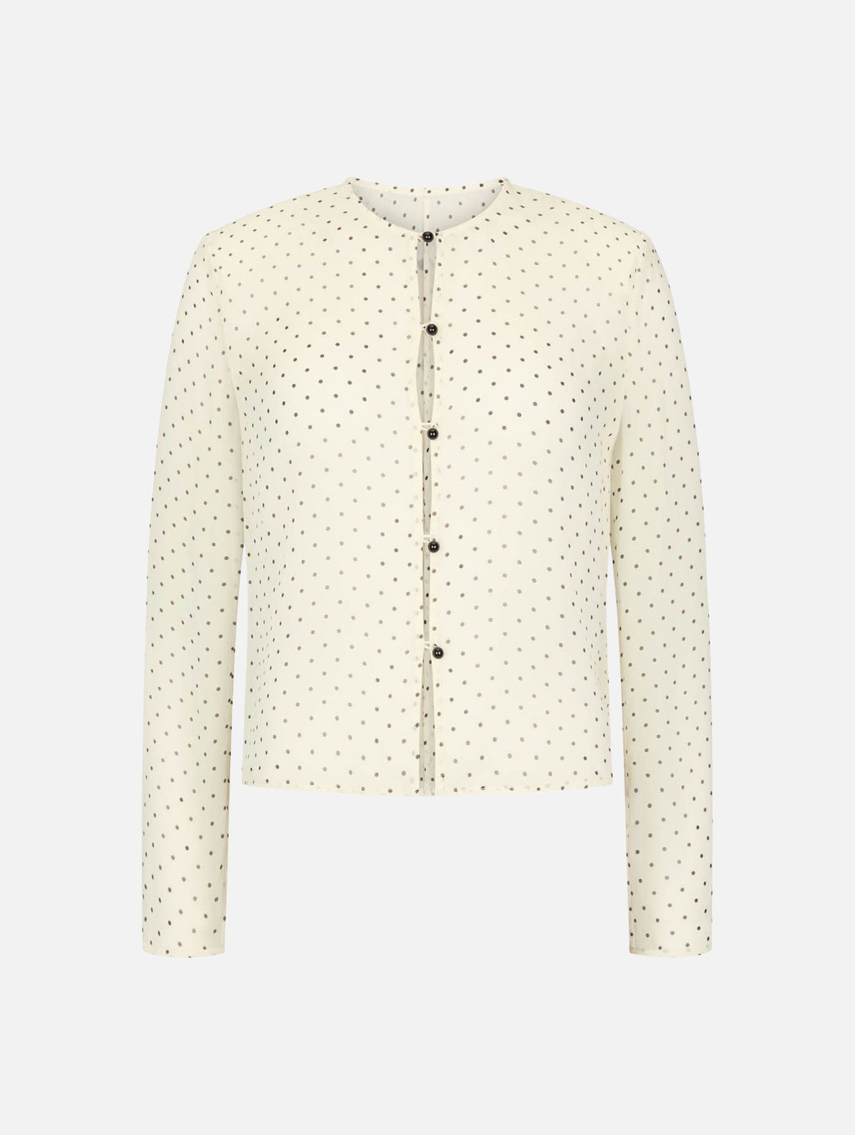 Eileen Silk Top in Cream Polka Dot