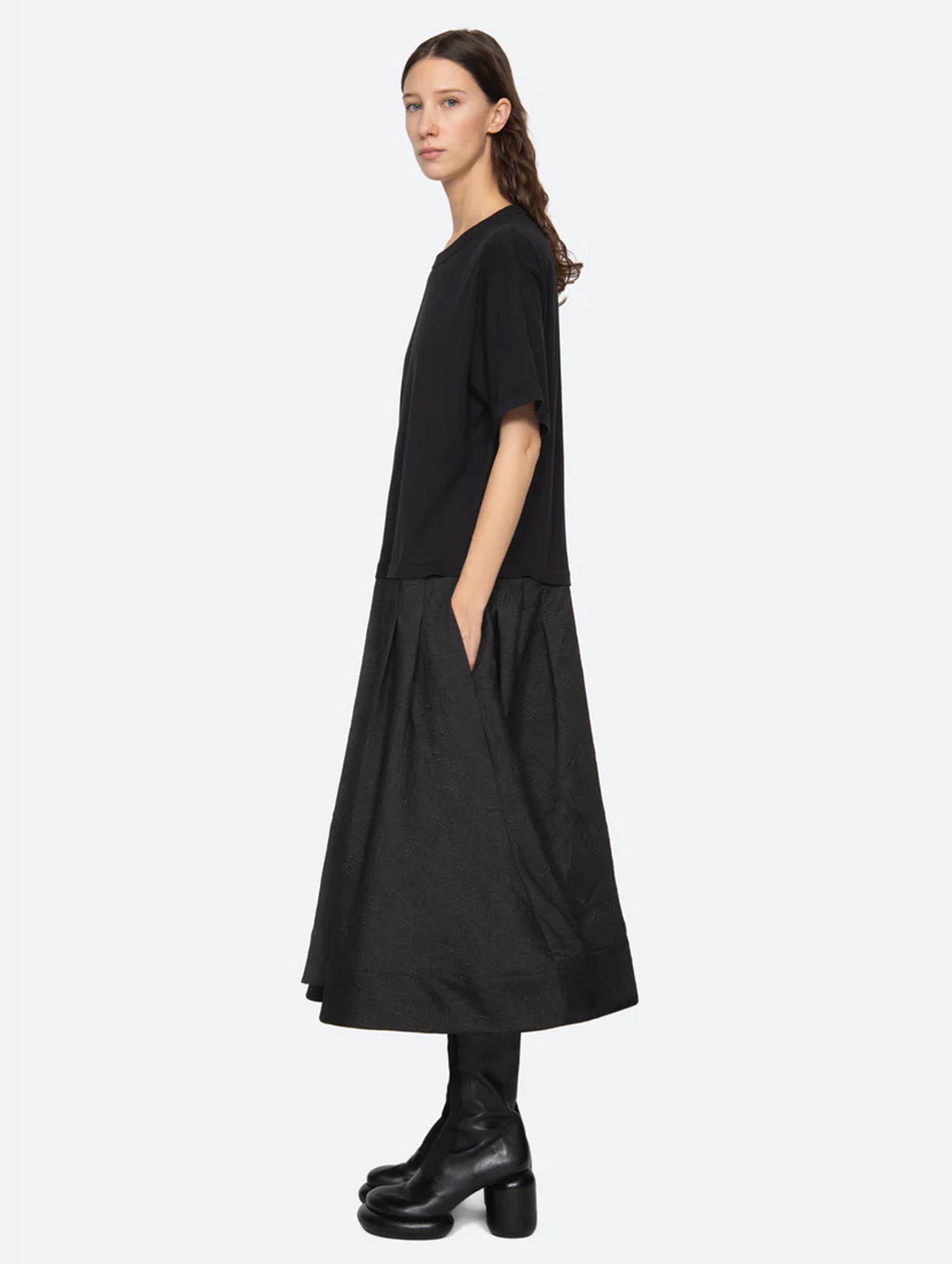 Elegi T-Shirt Dress in Black