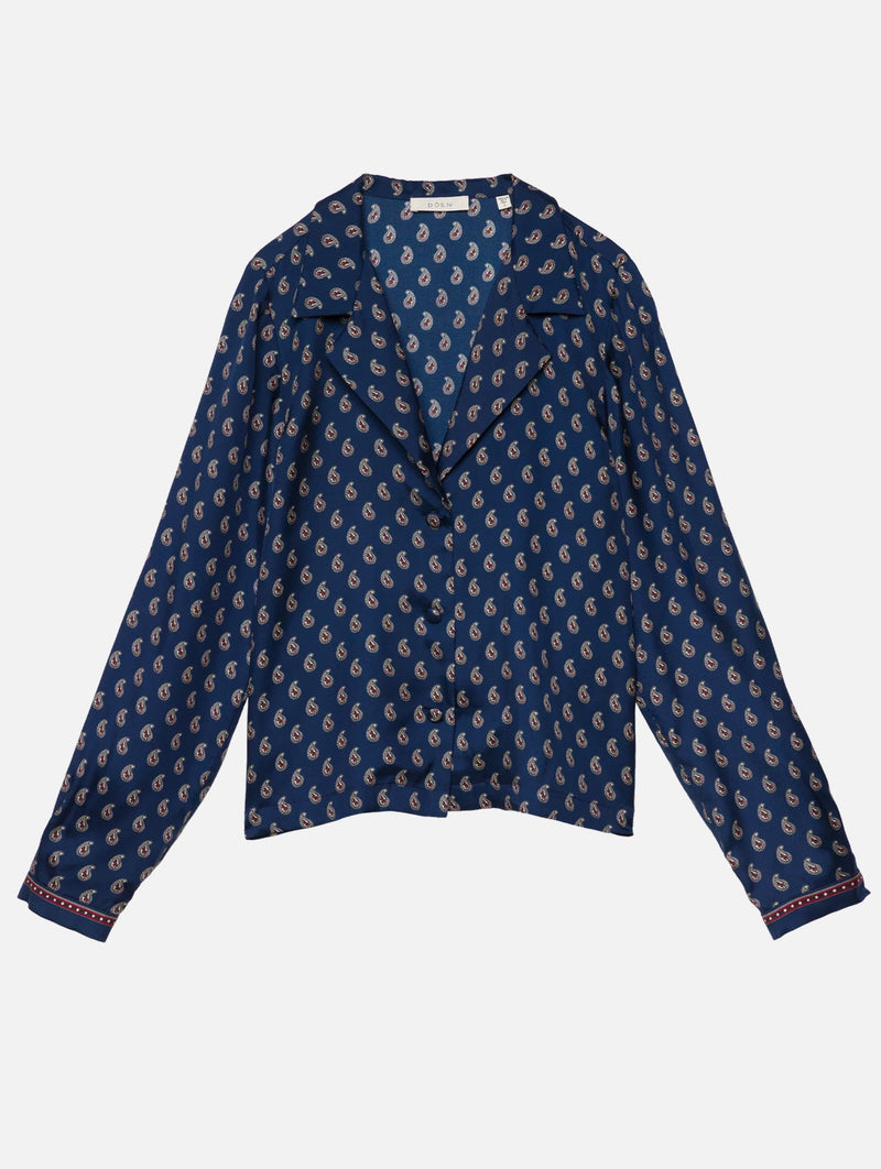 Elene Top in Bleu Taorina Paisley
