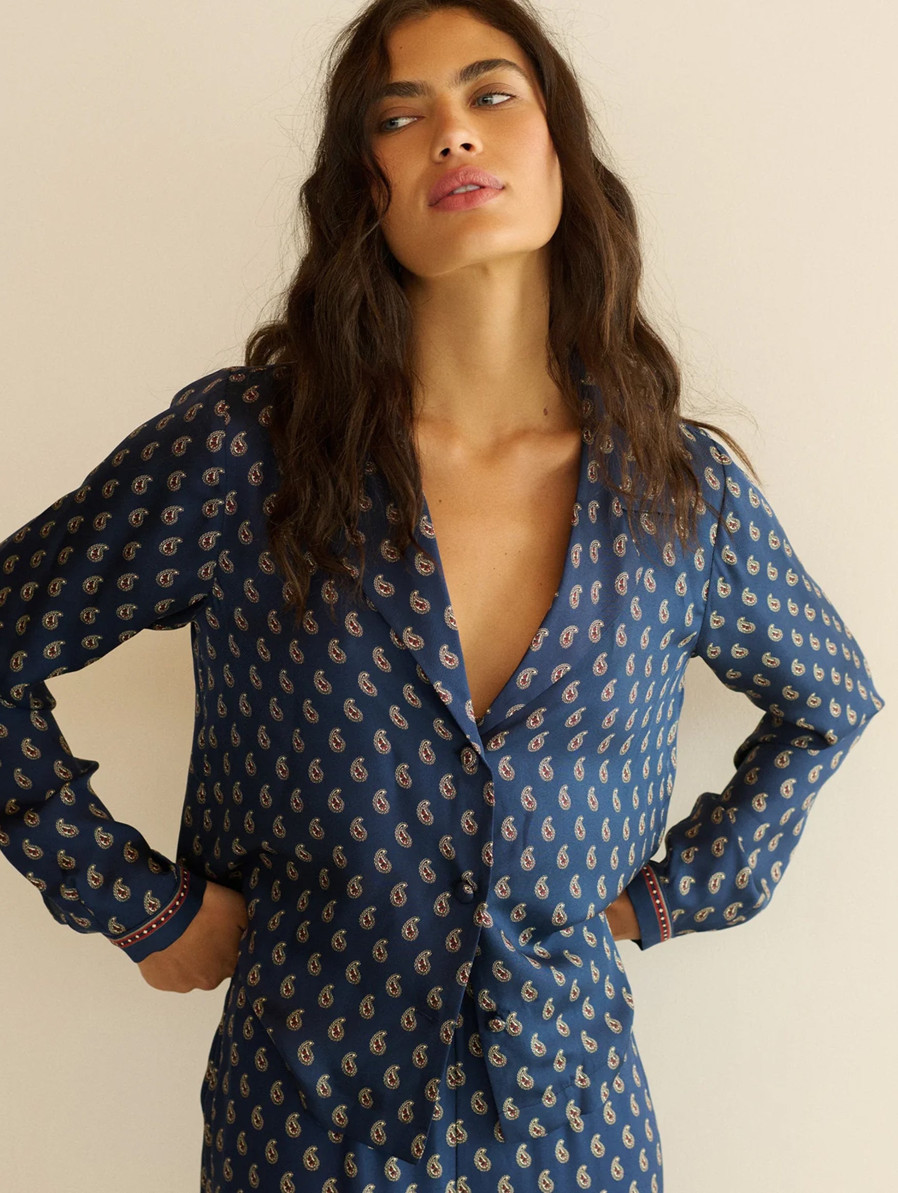 Elene Top in Bleu Taorina Paisley