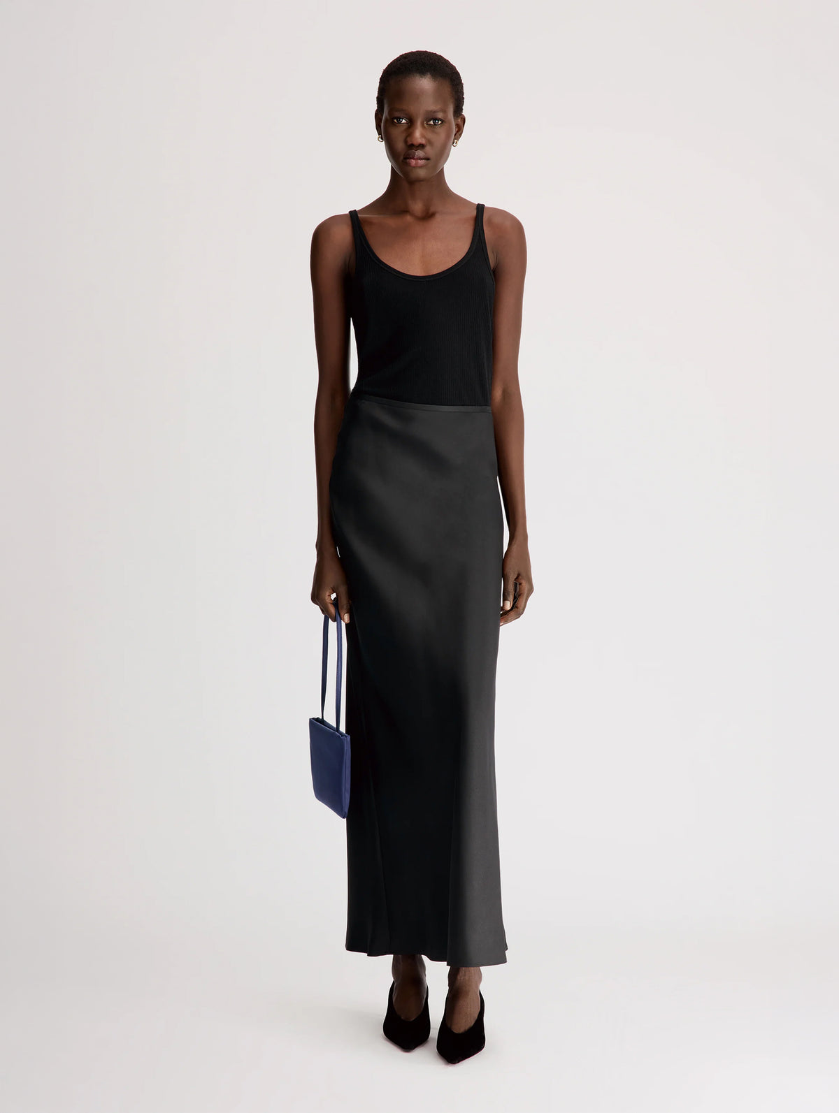 Eli A-Line Maxi Skirt in Black