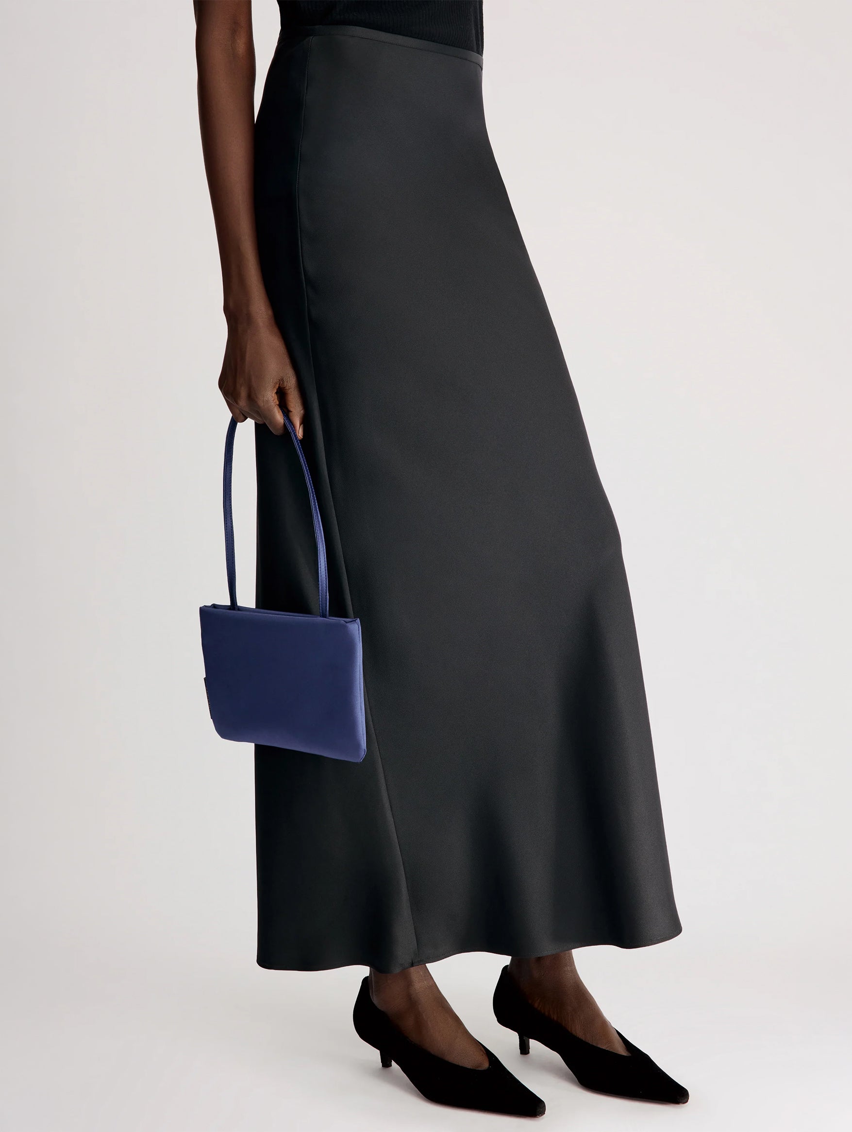 Eli A-Line Maxi Skirt in Black