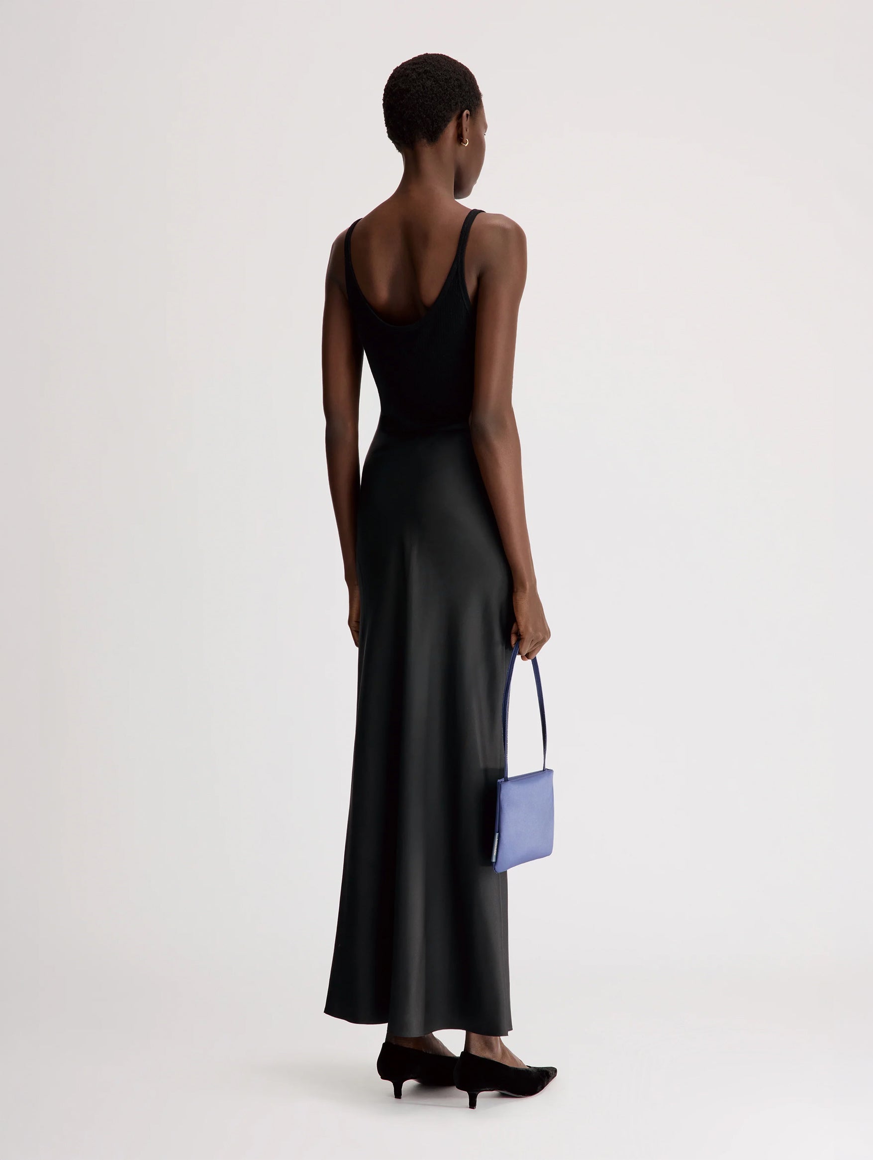 Eli A-Line Maxi Skirt in Black