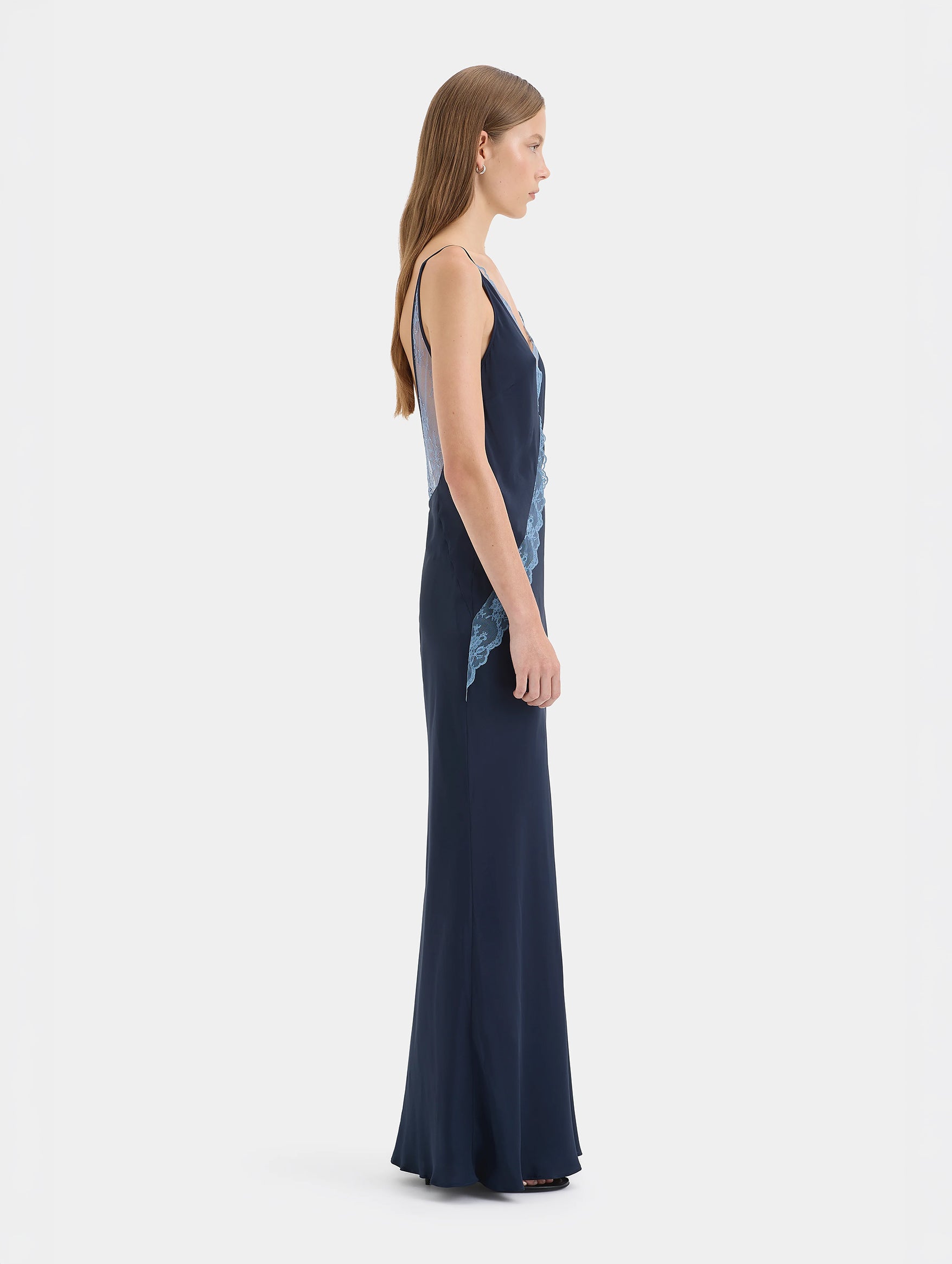 Elsie Lace Gown in Navy