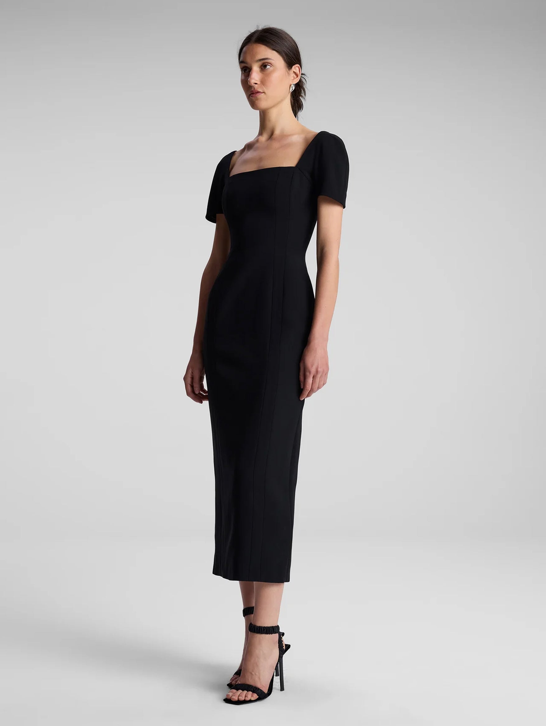 Elvie Midi Dress in Black