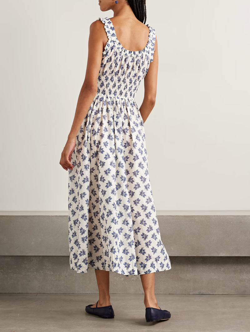 Emmaretta Dress in Creme Pomegranate Bloom