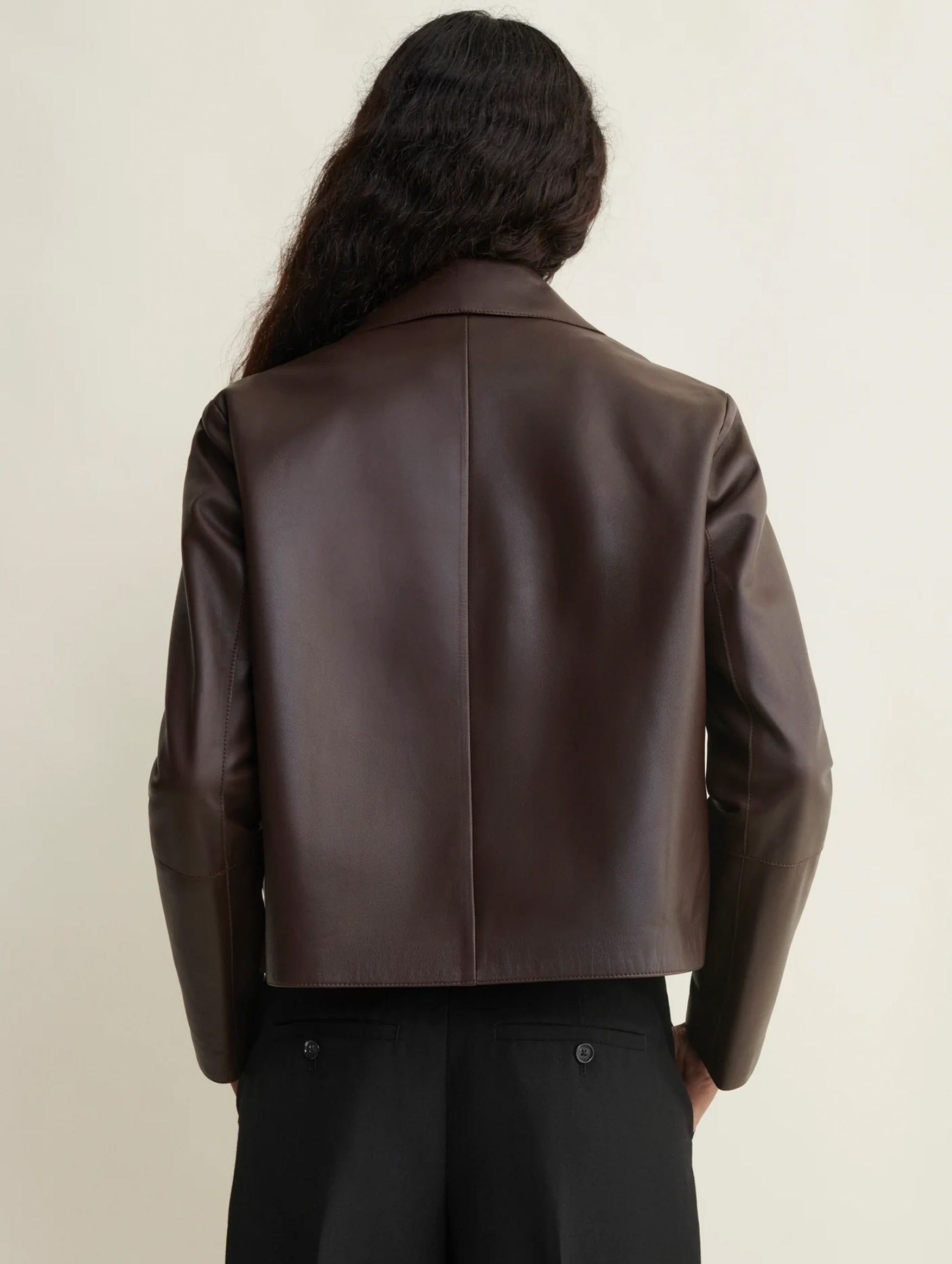 Emy Leather Jacket in Marrone