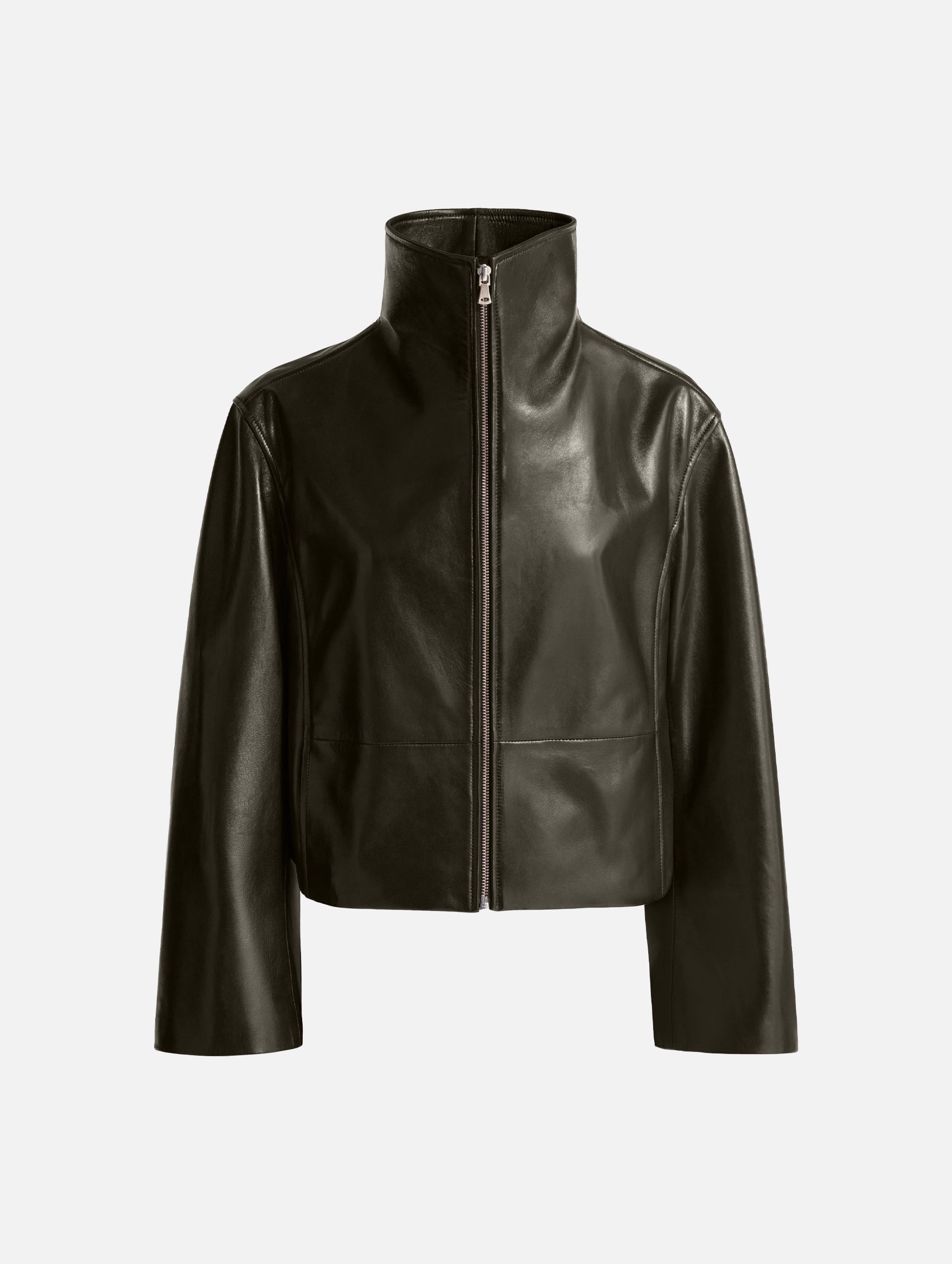 Etienne Leather Jacket in Olive
