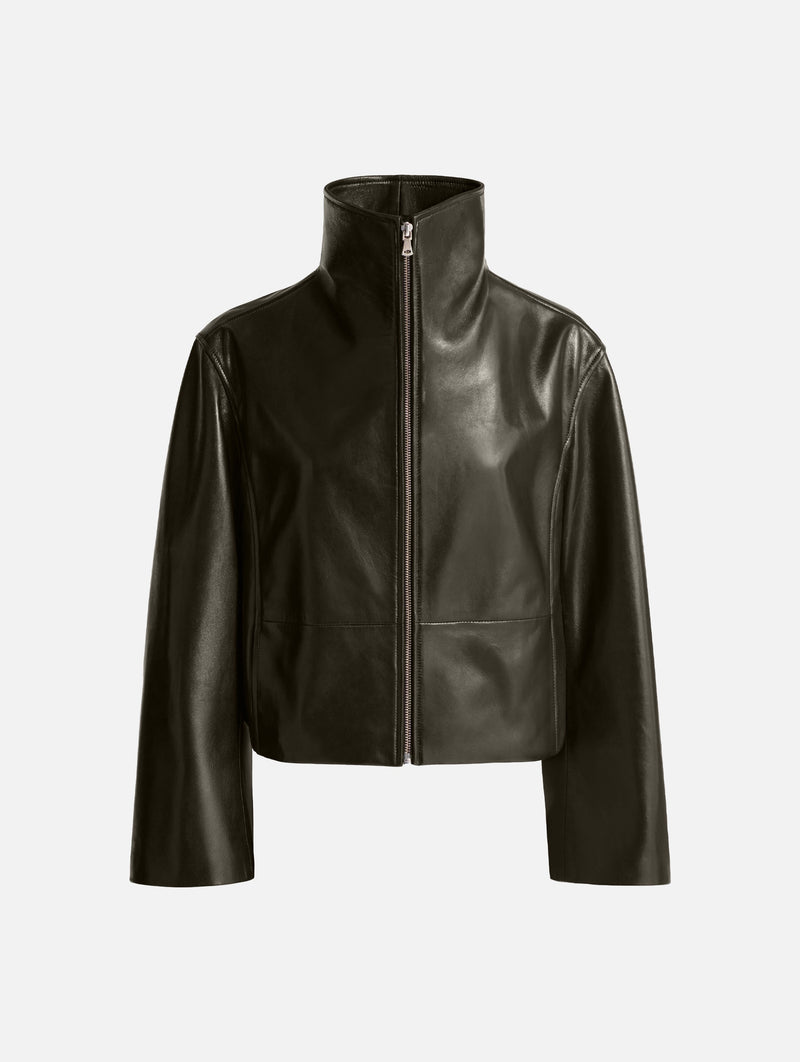 Etienne Leather Jacket in Olive