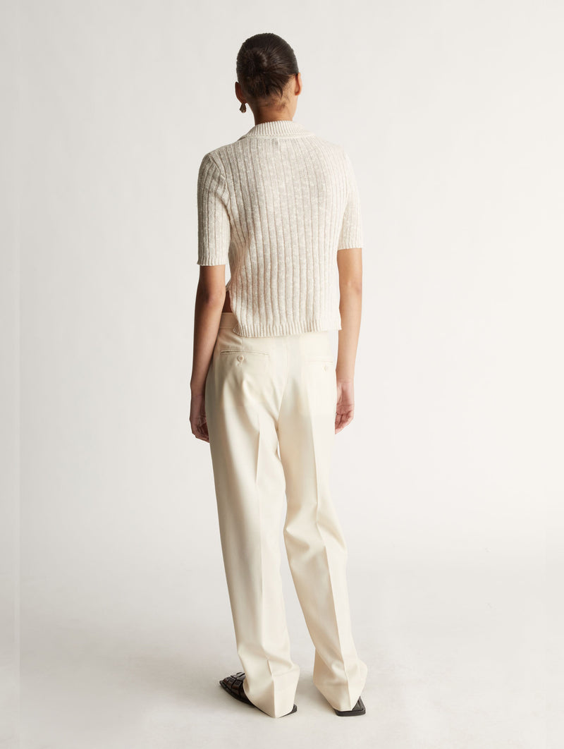 Eugene Knit Polo in Salt