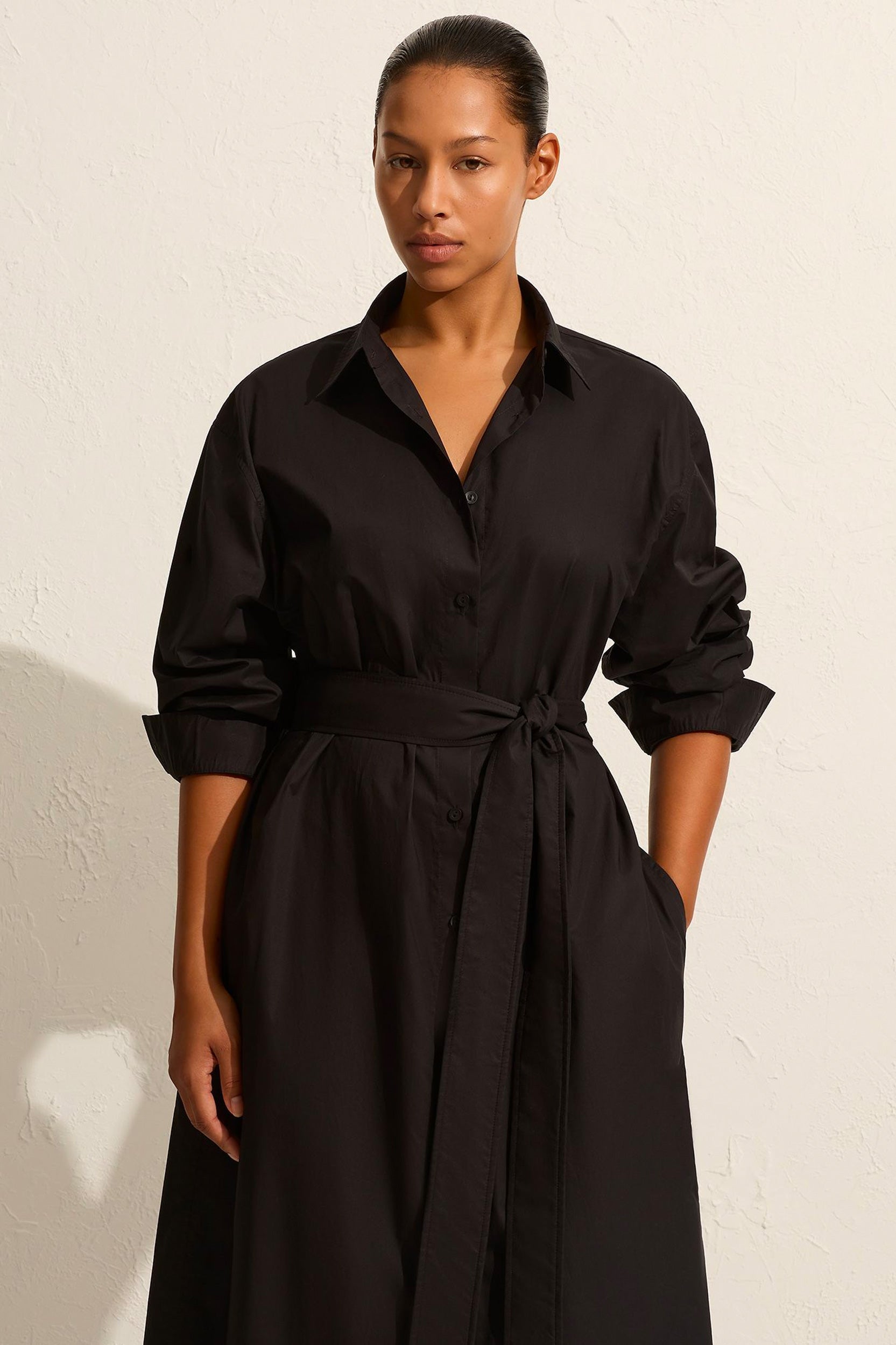 Everyday Shirt Dress in Black