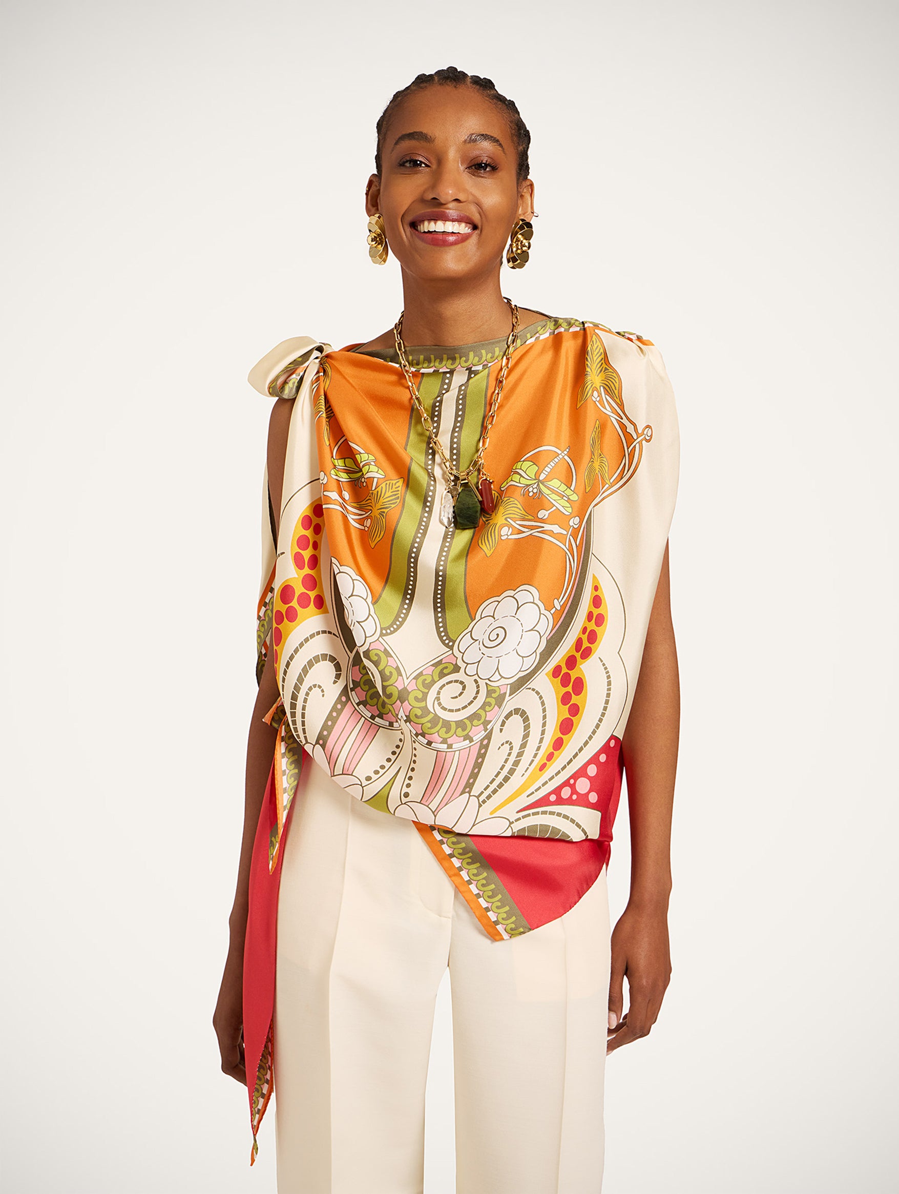 Full-On Foulard in Ambrosia Placée Orange