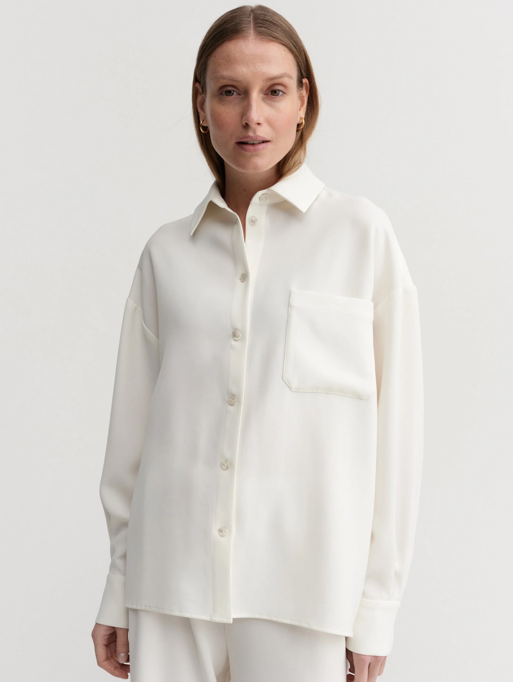 Finn Crepe Shirt in Cream