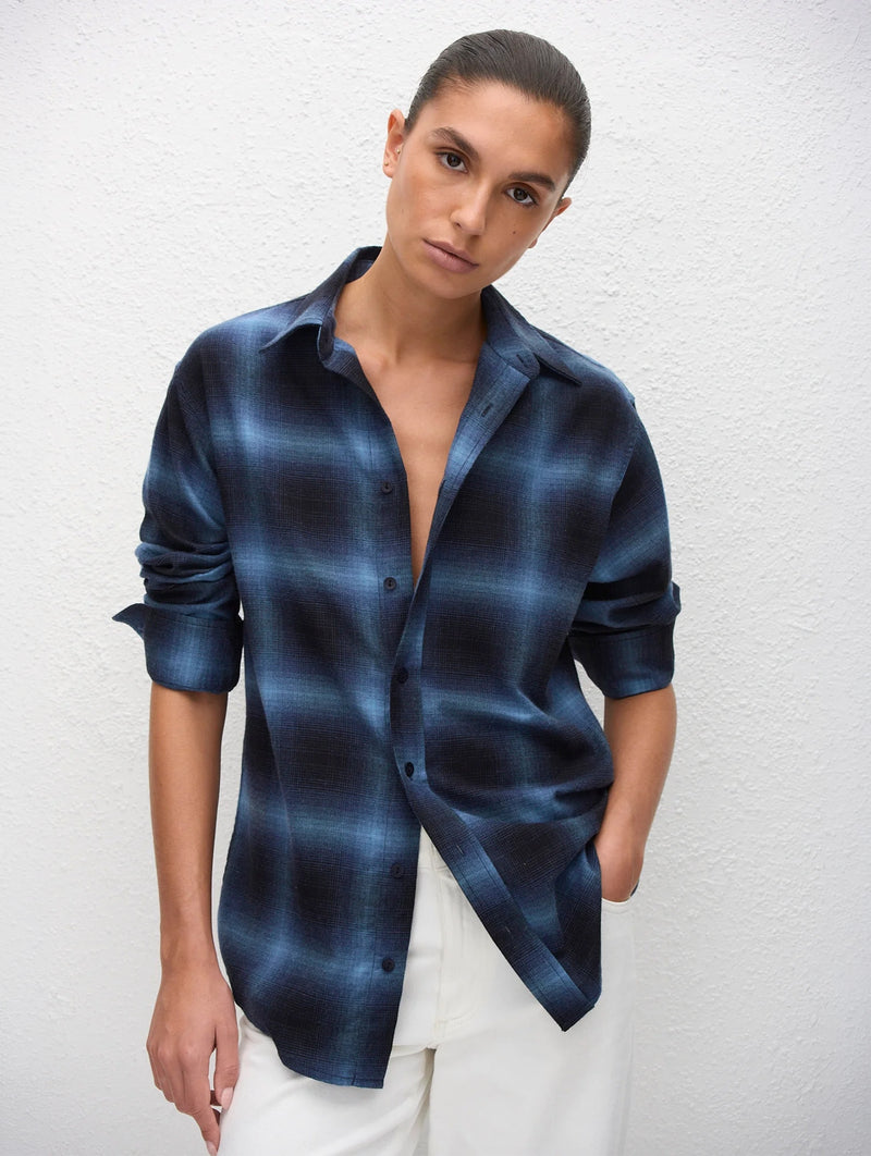 Flannel Shirt in Midnight Check