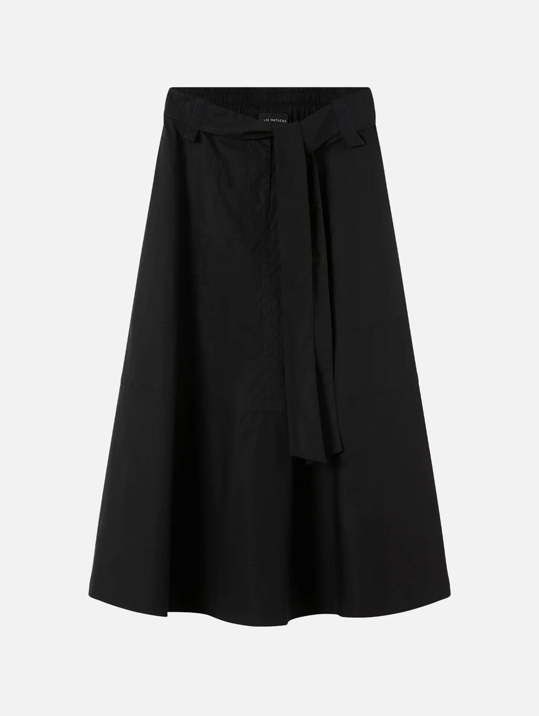 LM Poplin Flare Skirt in Black