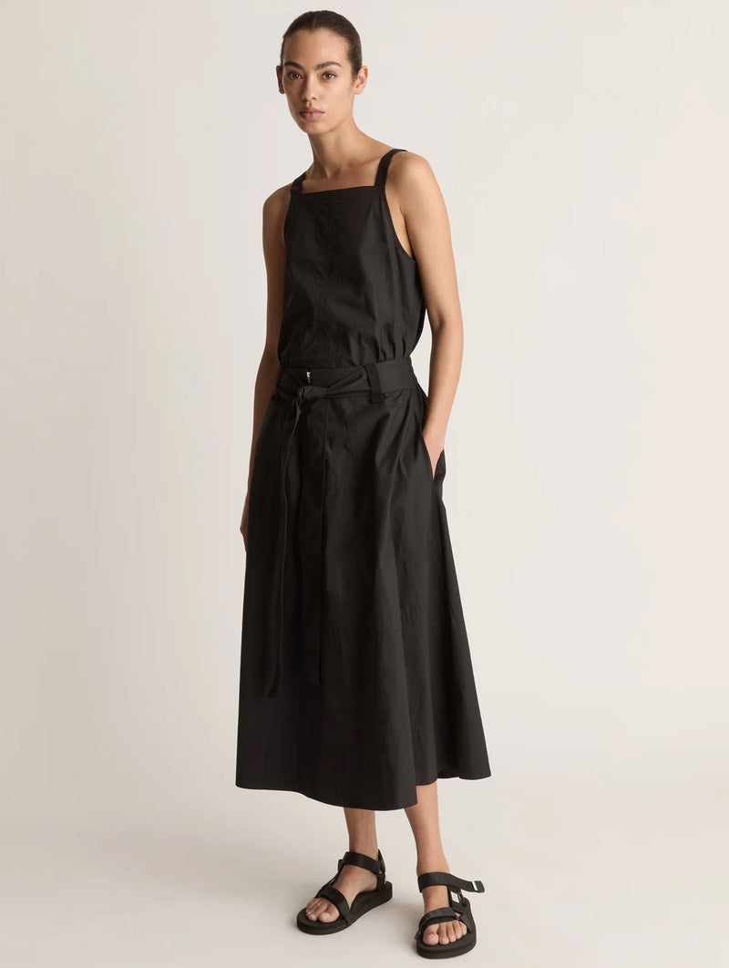 LM Poplin Flare Skirt in Black