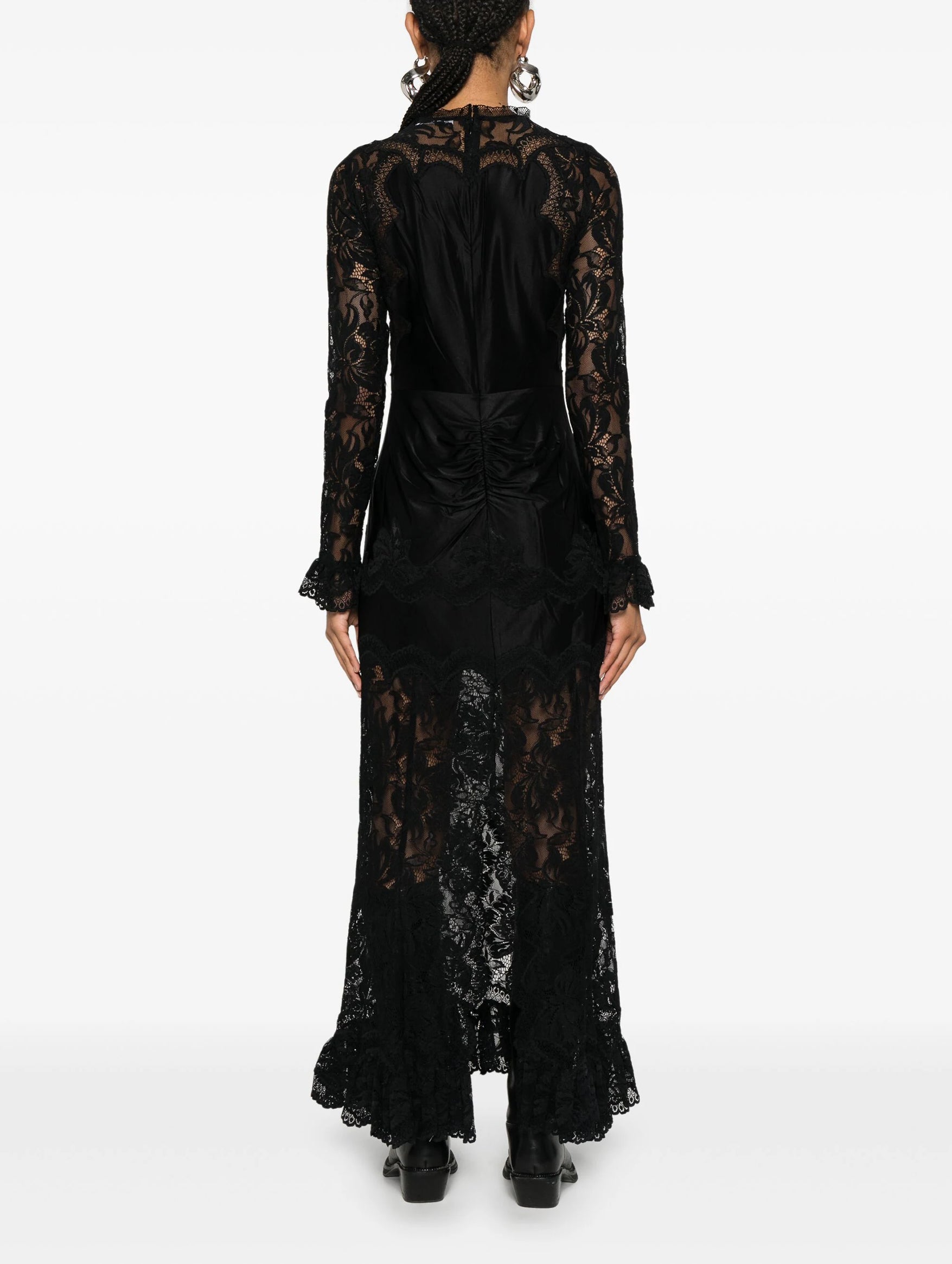 Long Sleeve Lace Dress in Black