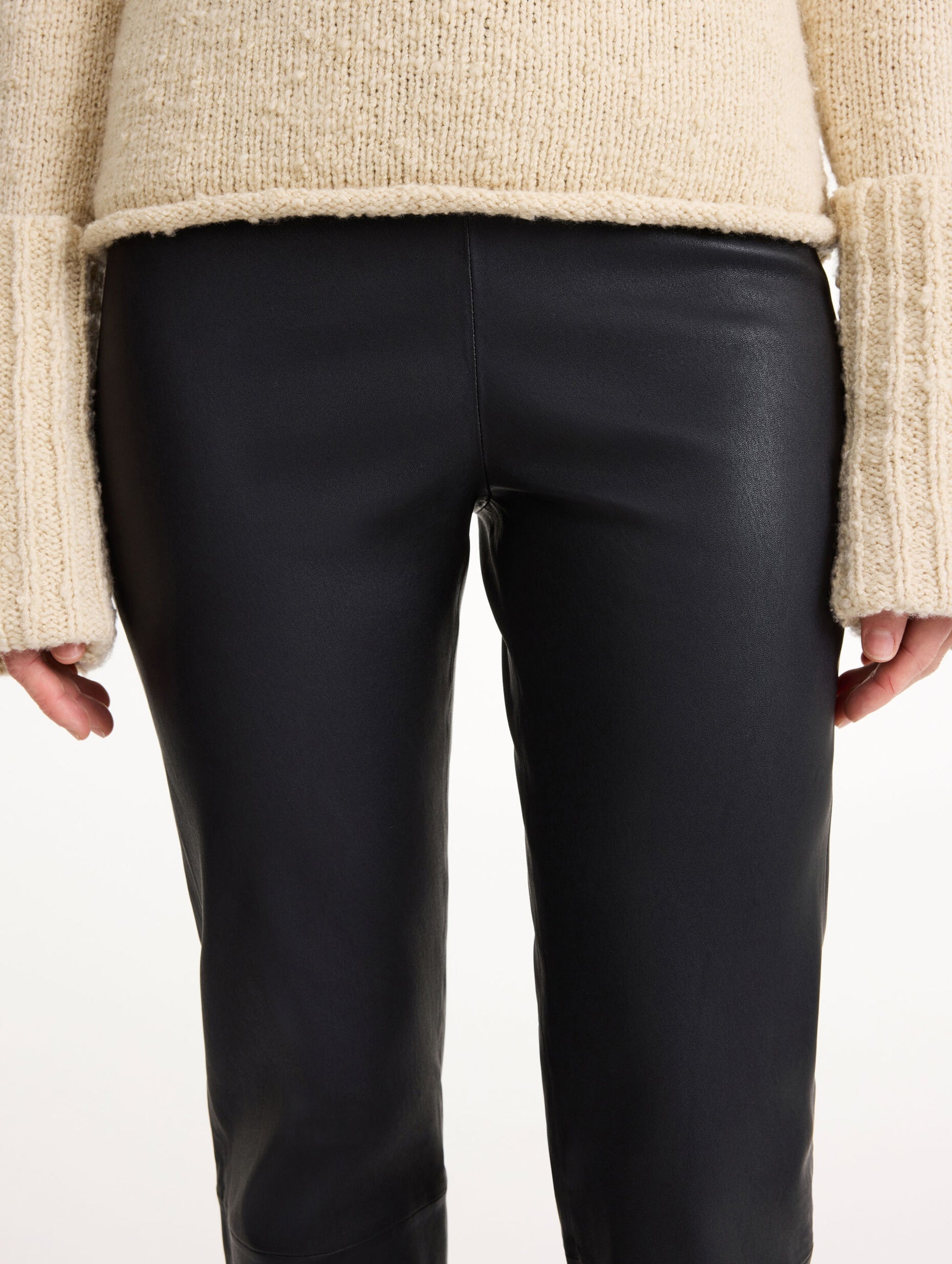 Florentina Leather Trousers in Black