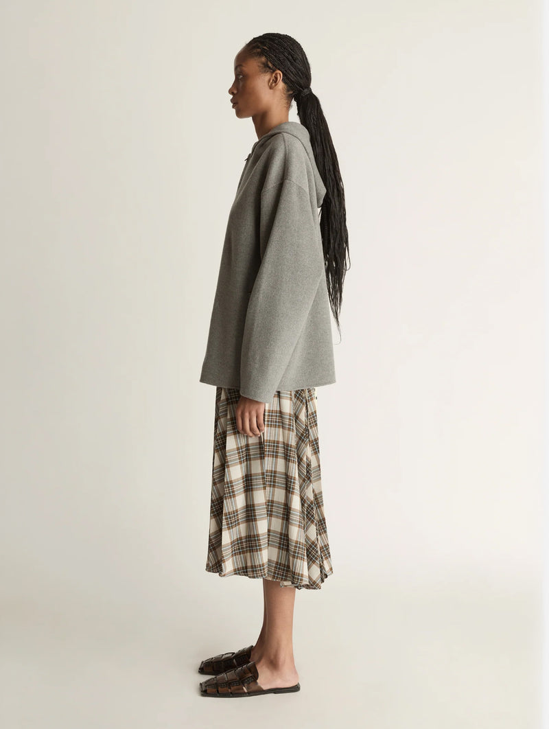 Florentine Cashmere Hooded Jacket in Grey Marle
