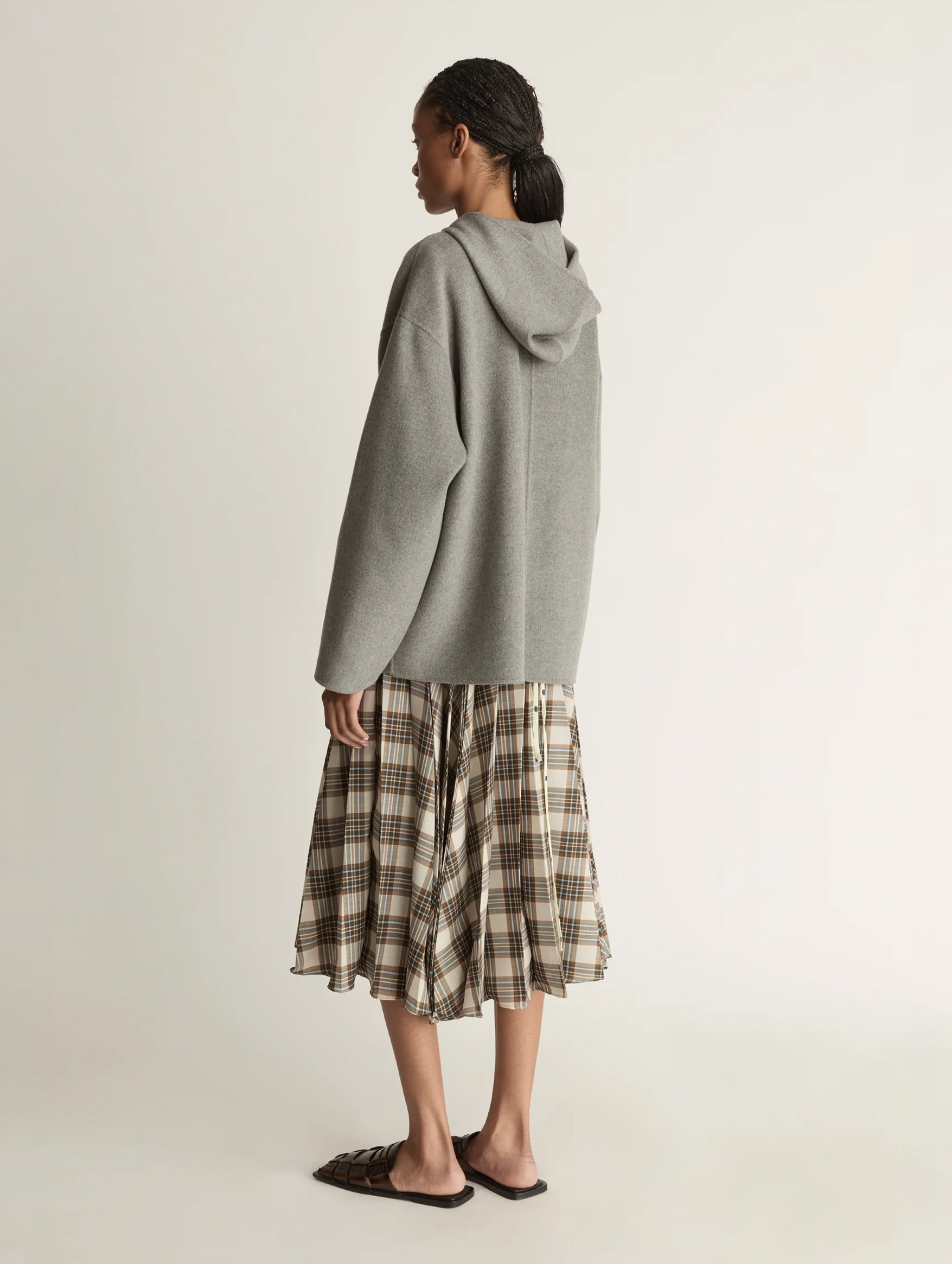 Florentine Cashmere Hooded Jacket in Grey Marle
