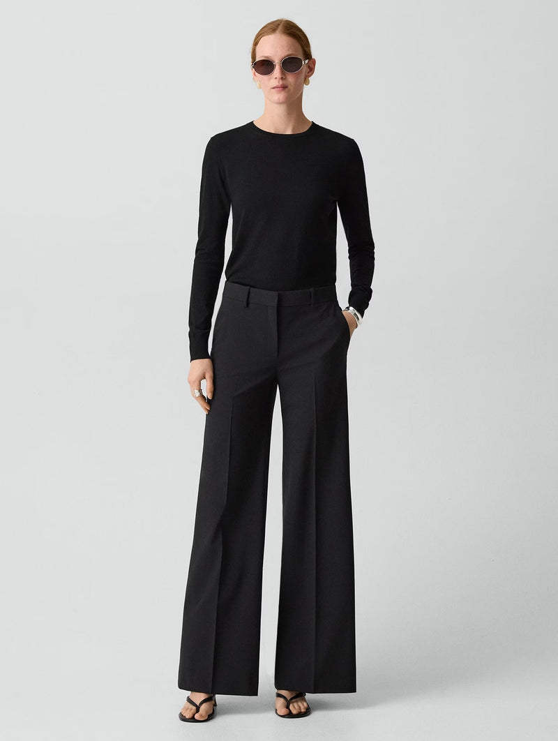 Fluid Flare Pant in Good Wool Black